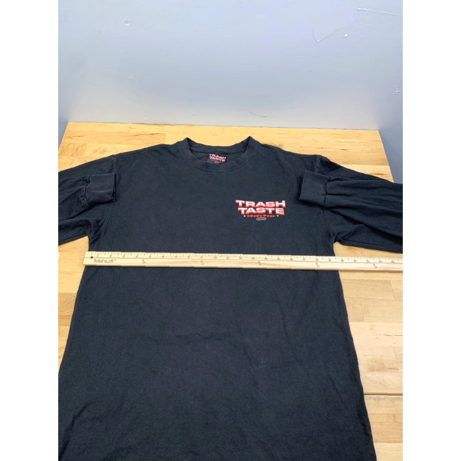 Vintage Trash Taste Long Sleeve Shirt Men S Black Anime Pullover 90s 00s Smiley Size US S / EU 44-46 / 1 - 7 Thumbnail