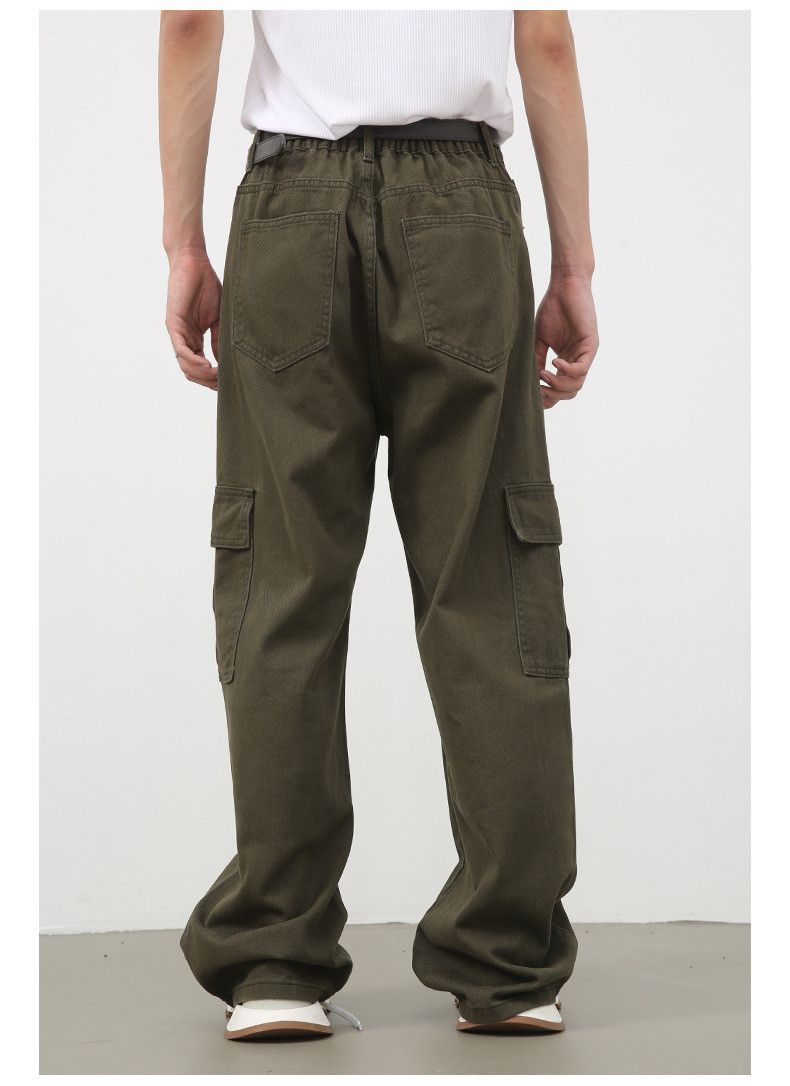 Japanese Brand × Jean Loose elastic waist straight-leg cargo jeans Size US 32 / EU 48 - 3 Thumbnail