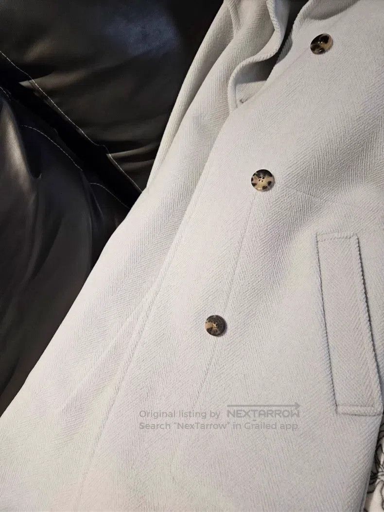 Hermes Hermes Light Blue Wool Single-Breasted Coat Size 4XL / US 24-26 - 9 Thumbnail