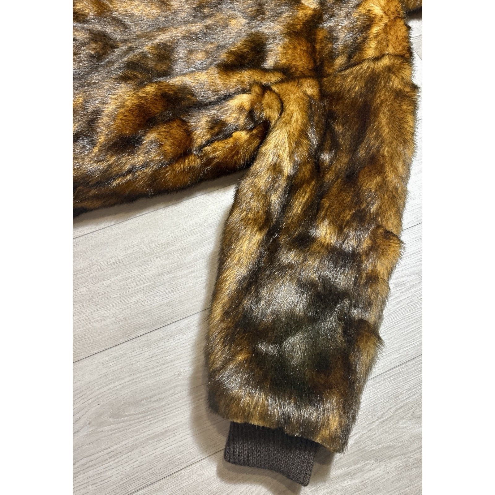 Other VTG Faux Fur Jacket 2XL Hooded Fox Pattern Bomber Oversized Size US XXL / EU 58 / 5 - 16 Thumbnail
