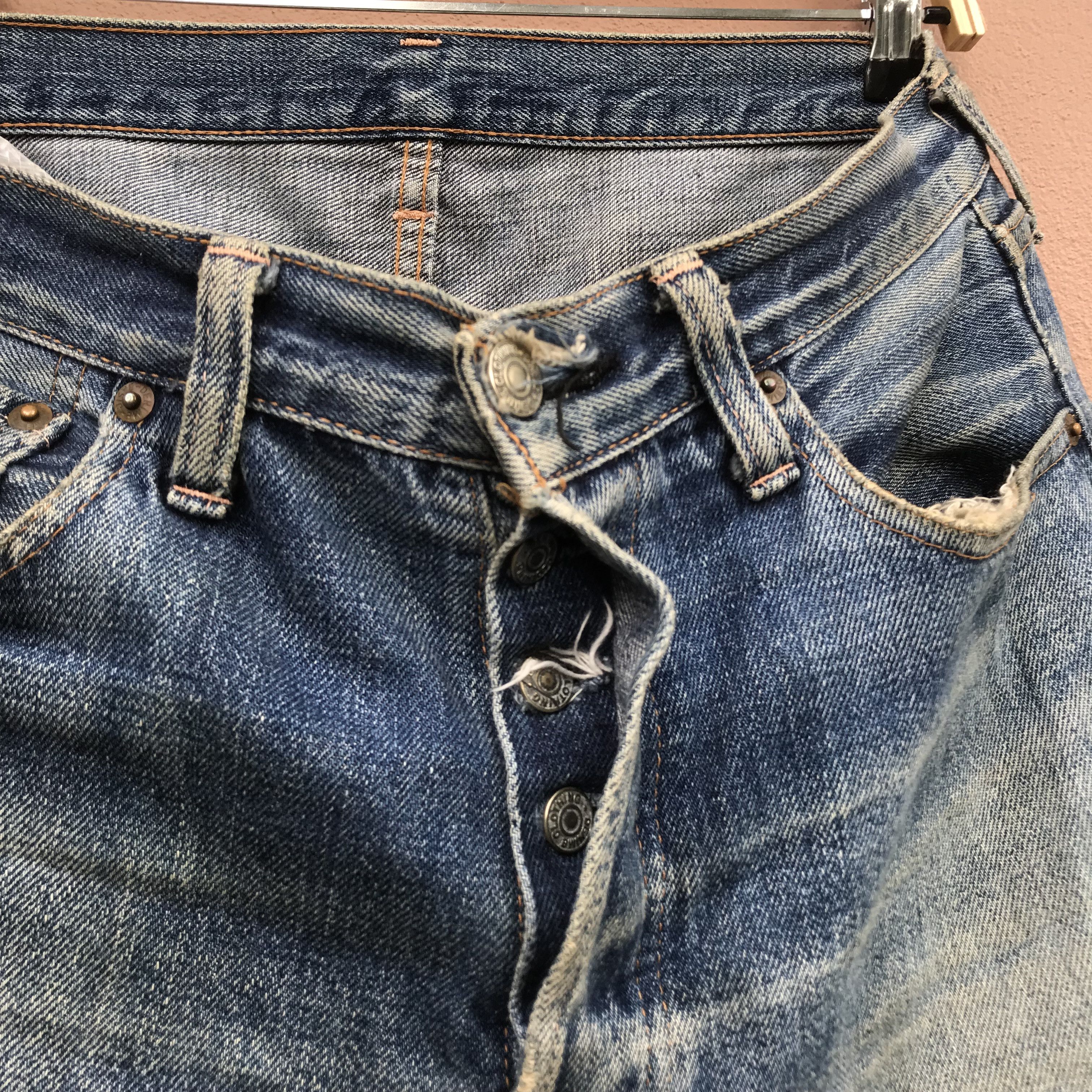 Denime Denime Selvedge Jeans Distressed Ripped Workwear Size US 30 / EU 46 - 5 Thumbnail