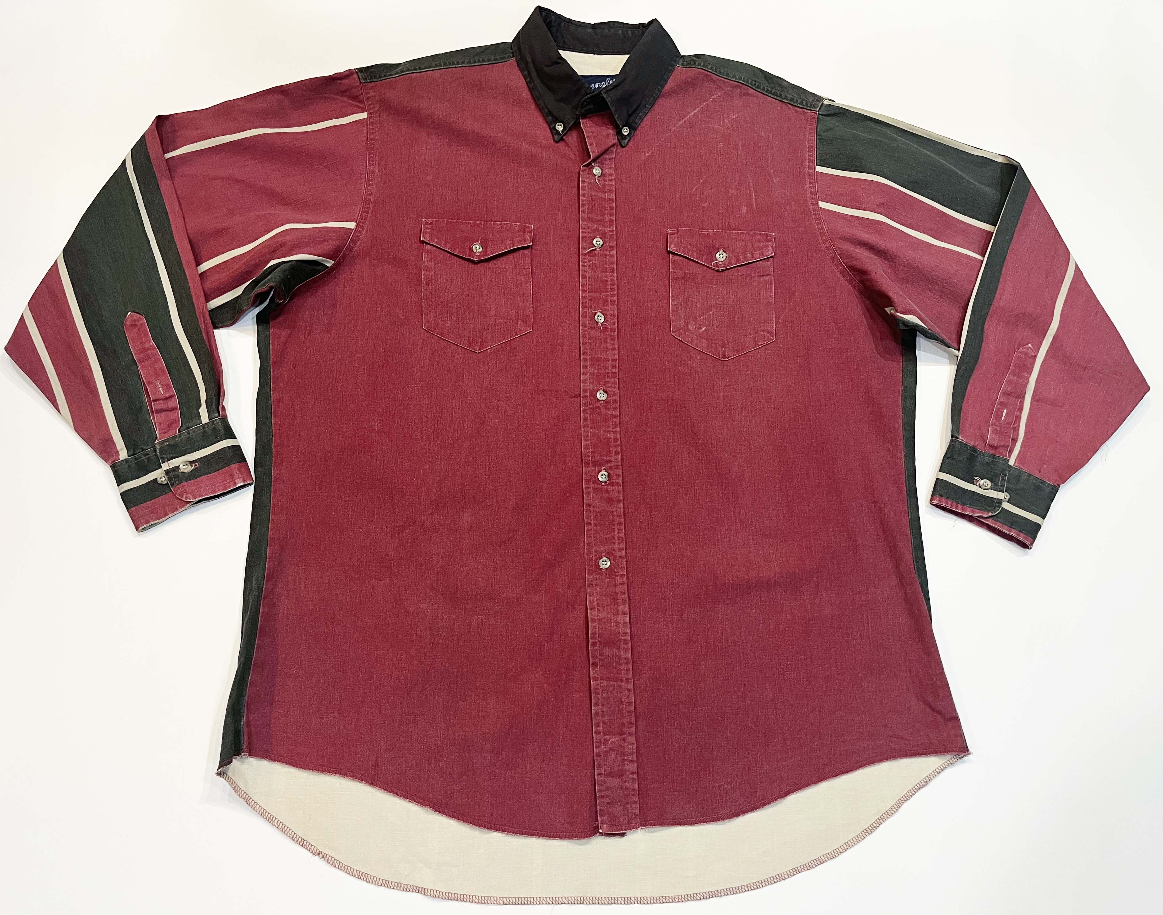 Vintage × Wrangler Vintage Wrangler Brushpopper Western Cowboy Striped Shirt Size US XL / EU 56 / 4 - 1 Thumbnail