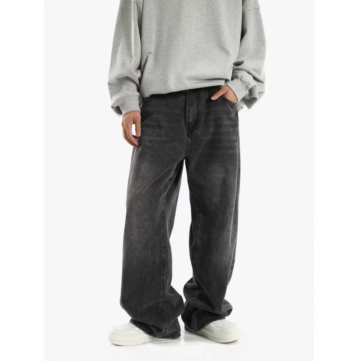 Designer × Japanese Brand Vintage washed distressed loose straight jeans Size US 30 / EU 46 - 1 Thumbnail