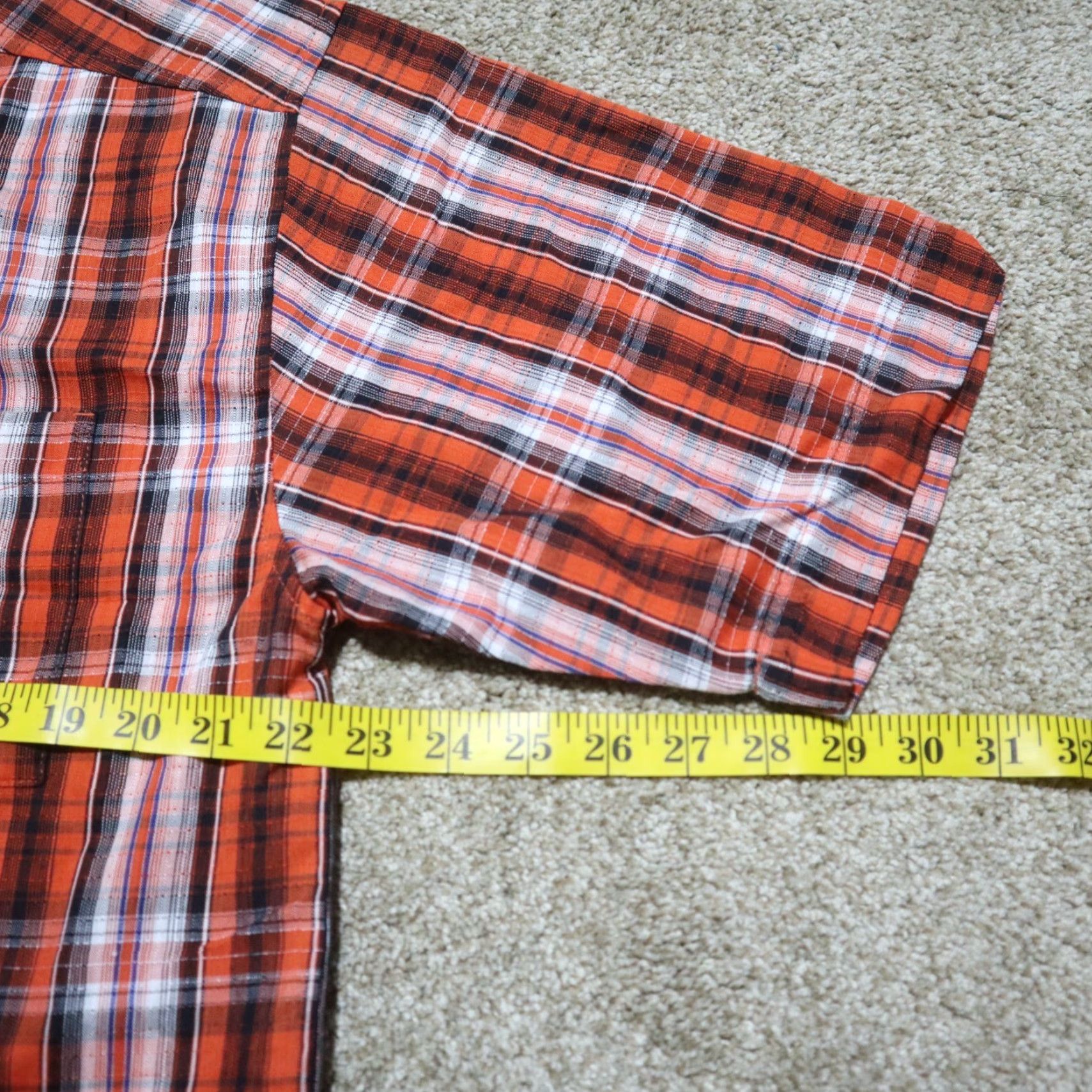 Vintage No Boundaries Shirt Medium Orange Plaid Short Sleeve Button-Up Mens 100% Cotton Casual 90s Inspired Size US M / EU 48-50 / 2 - 5 Thumbnail