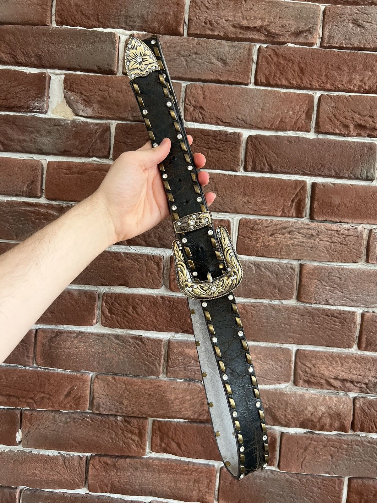 Other Vintage Y2K Drip Black Belt Avant Garde Hype Streetwear 105 Size 40 - 1 Thumbnail