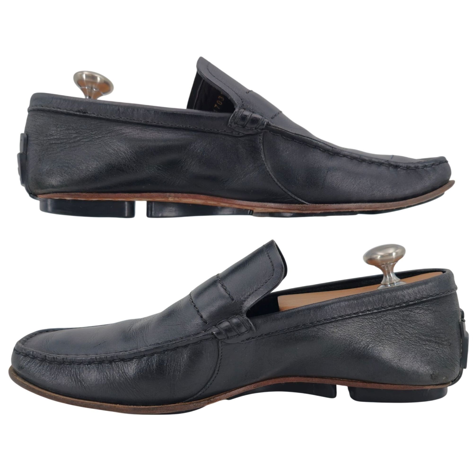 Gucci Gucci Italy Black Leather Luxury Driving Loafers Mens 7.5D Size US 7.5 / EU 40-41 - 6 Thumbnail