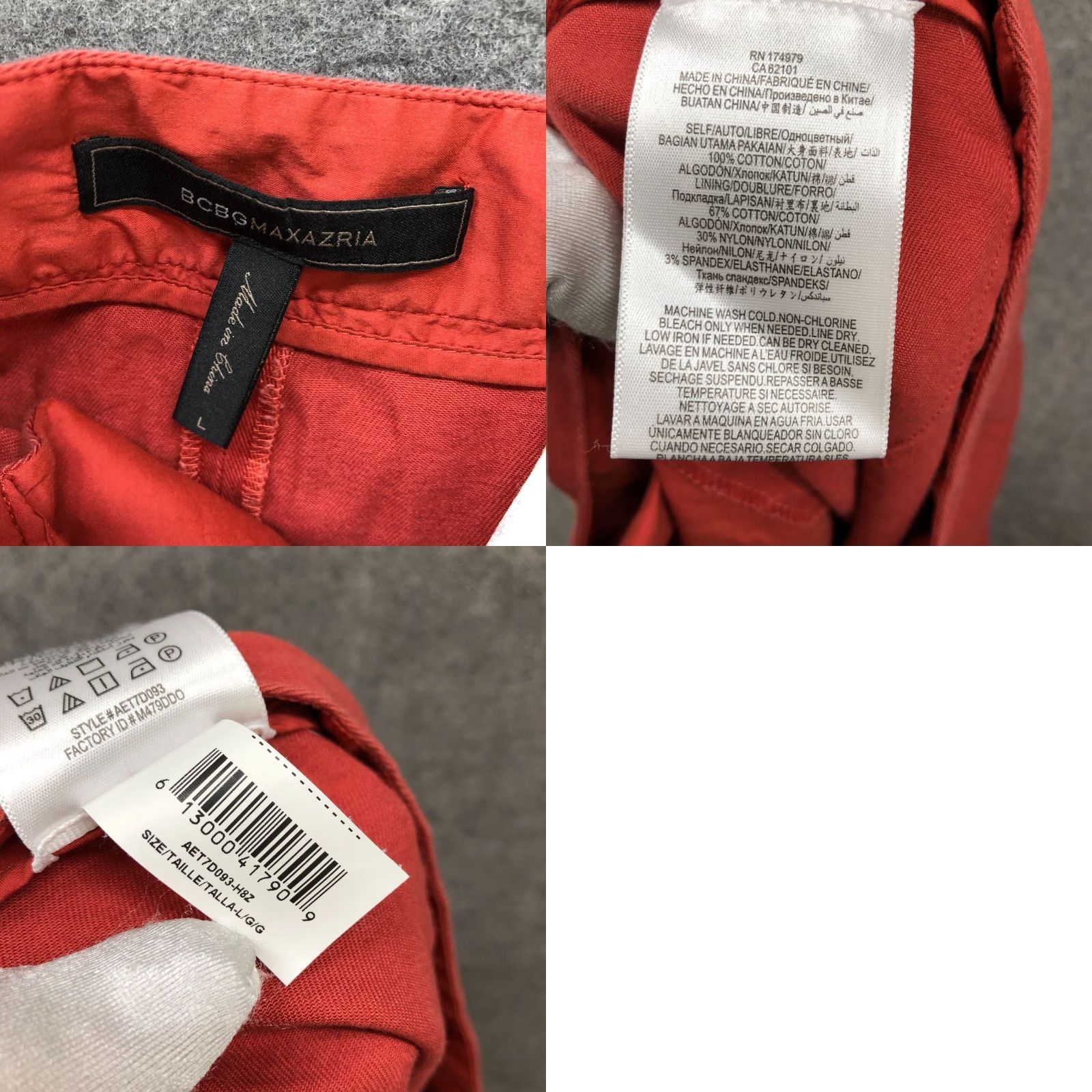 Bcbgmaxazria BCBGMAXAZRIA Pleated Front Shorts Womens L Cotton High Waisted Culotte Orange Size 36" / US 14 / IT 50 - 8 Thumbnail