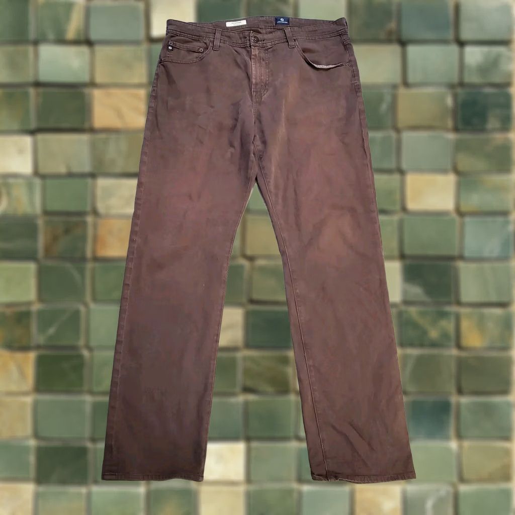 Vintage AG Adriano Goldschmied The Graduate Pants Mens 36x32 Brown Tailored Leg Cotton Size US 36 / EU 52 - 1 Thumbnail