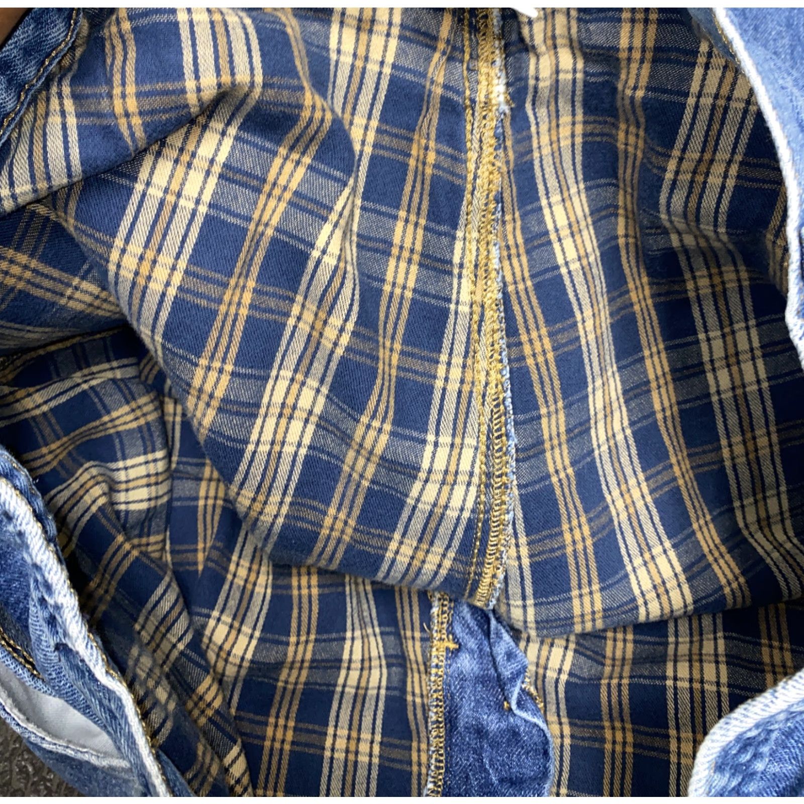Vintage LL Bean Jeans Mens 40 x 30 Denim Blue Plaid Lined Regular Cotton Mens Size US 40 / EU 56 - 7 Thumbnail