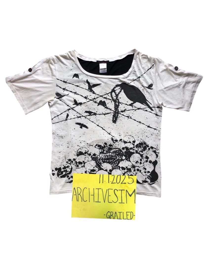 Japanese Brand ALGONQUINS Full Print Punk Design Distressed Shirt Size US L / EU 52-54 / 3 - 2 Thumbnail