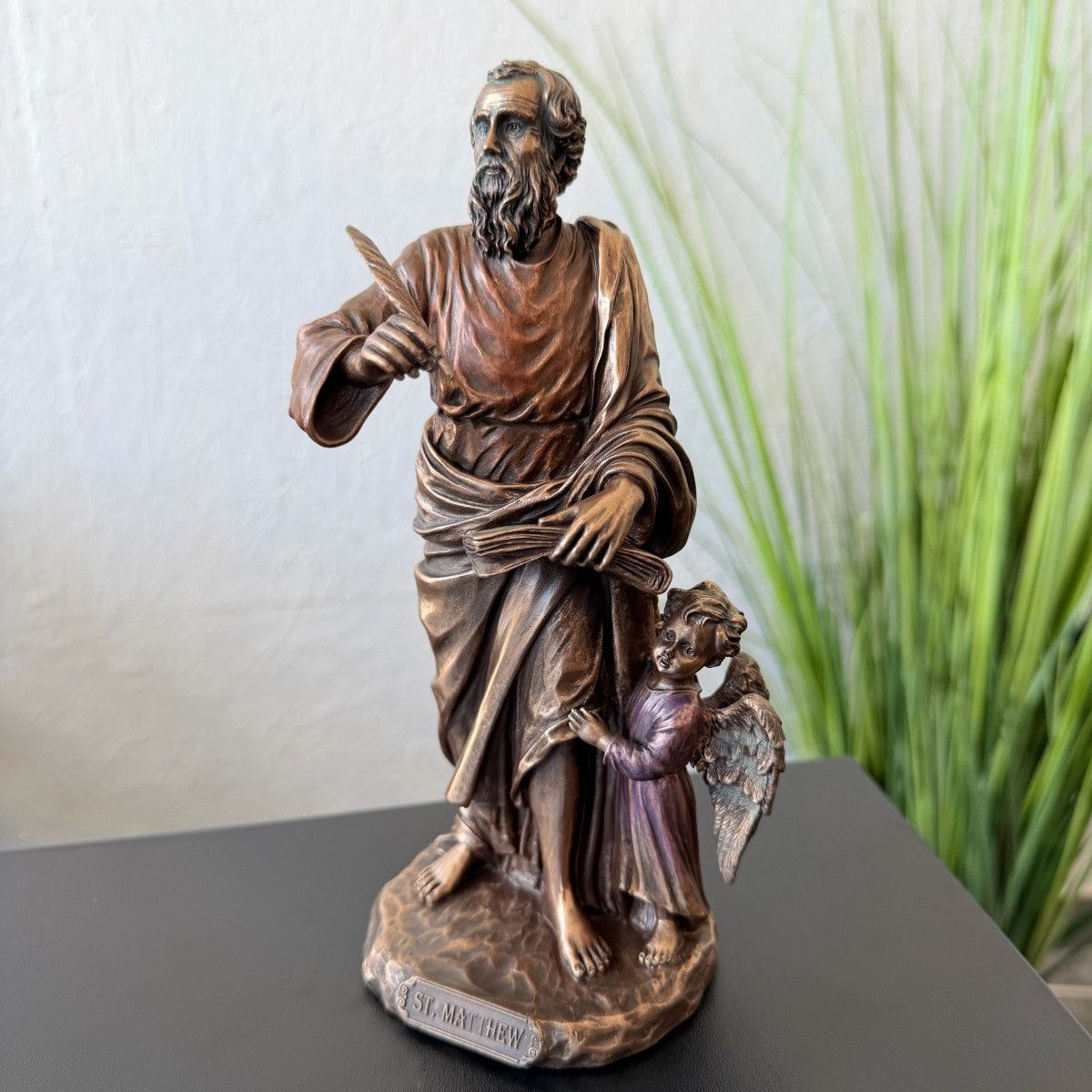 Other St Matthew Apostle Statue Figure Bronze Finish Religious Size ONE SIZE - 1 Thumbnail