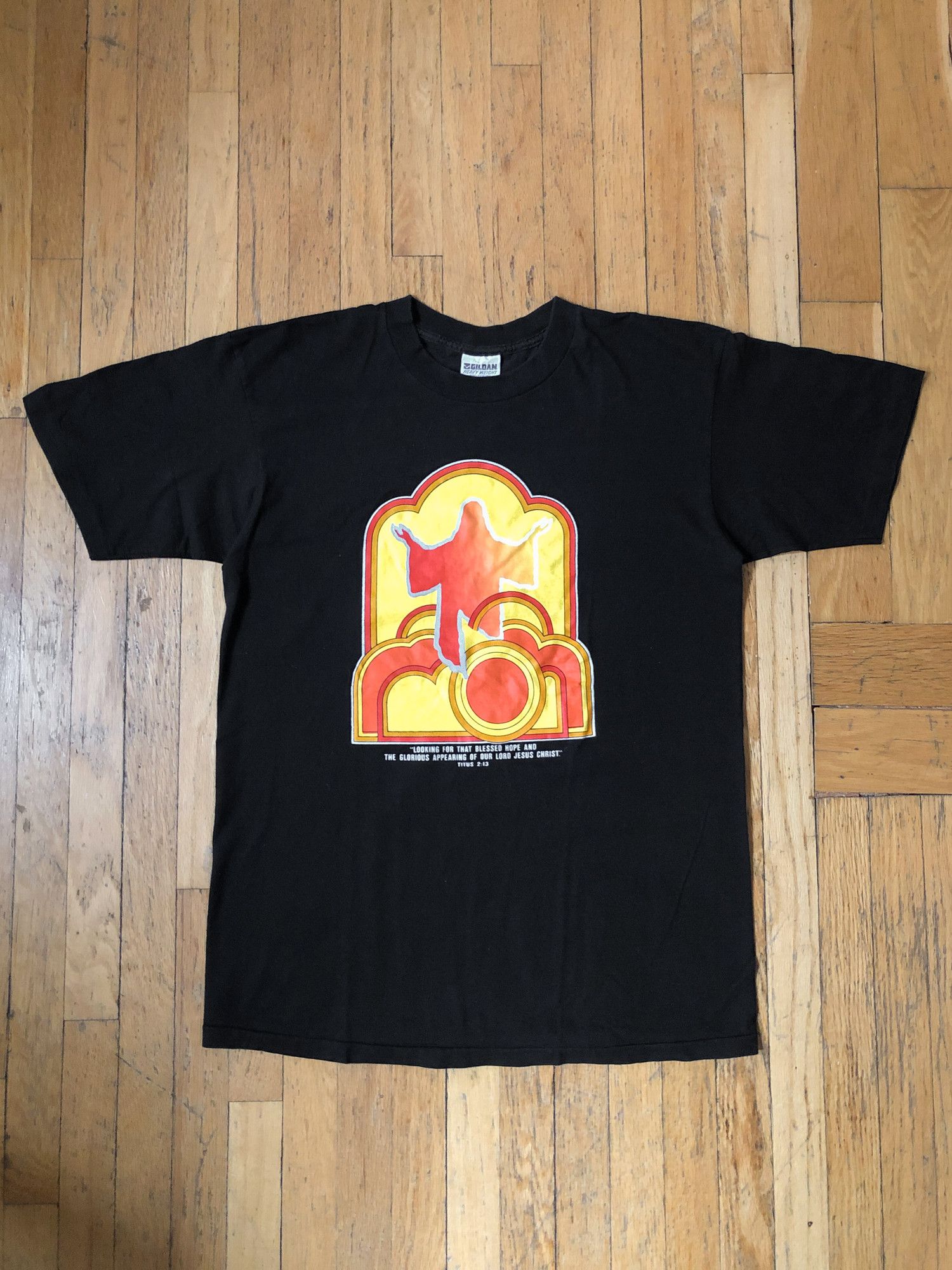 Gildan × Vintage 90s Single Stitch 'Jesus Christ' God T-Shirt Size US L / EU 52-54 / 3 - 2 Thumbnail