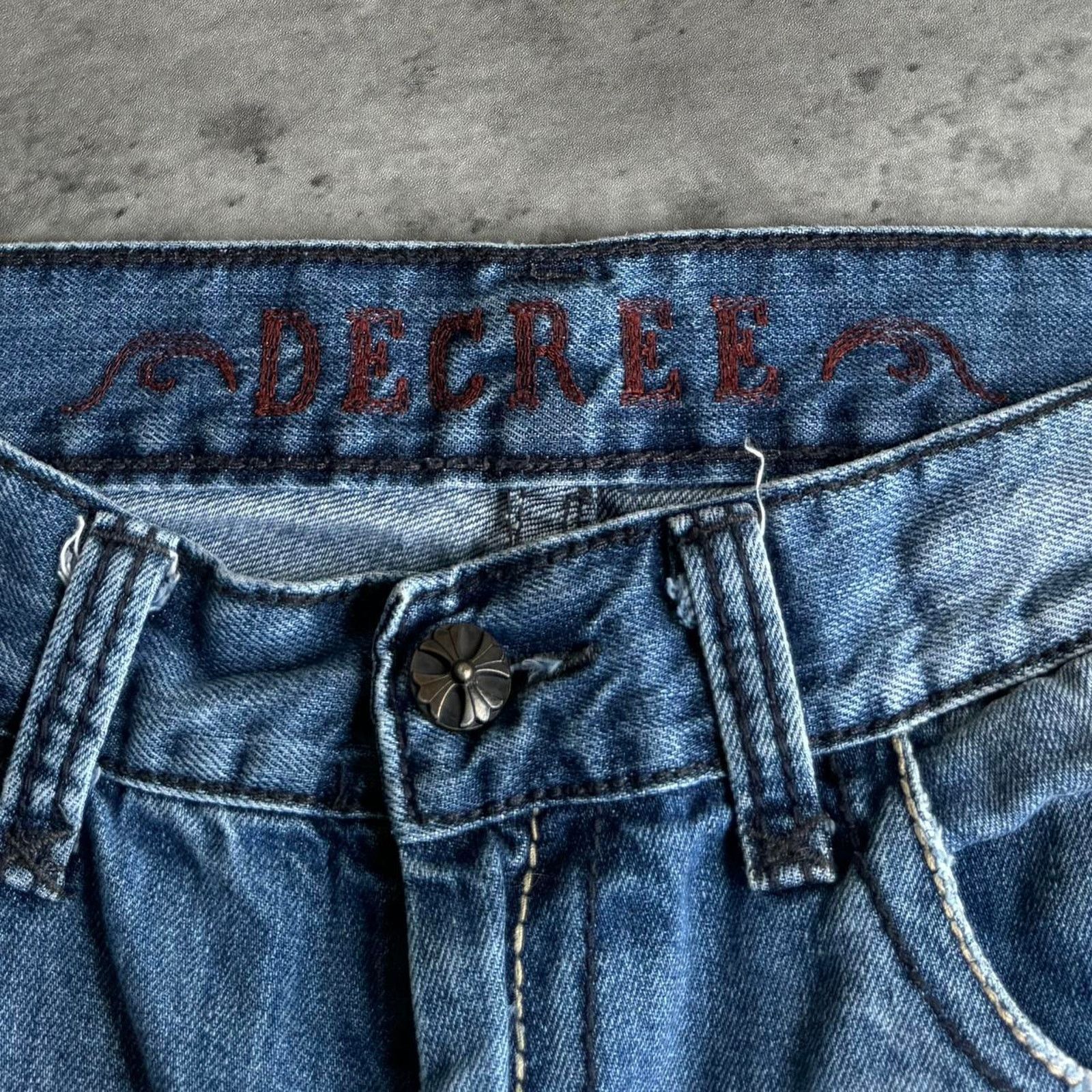 Affliction × Decree Vintage Y2K Affliction Style Boot Cut Grunge Opium Jeans Size US 34 / EU 50 - 4 Thumbnail