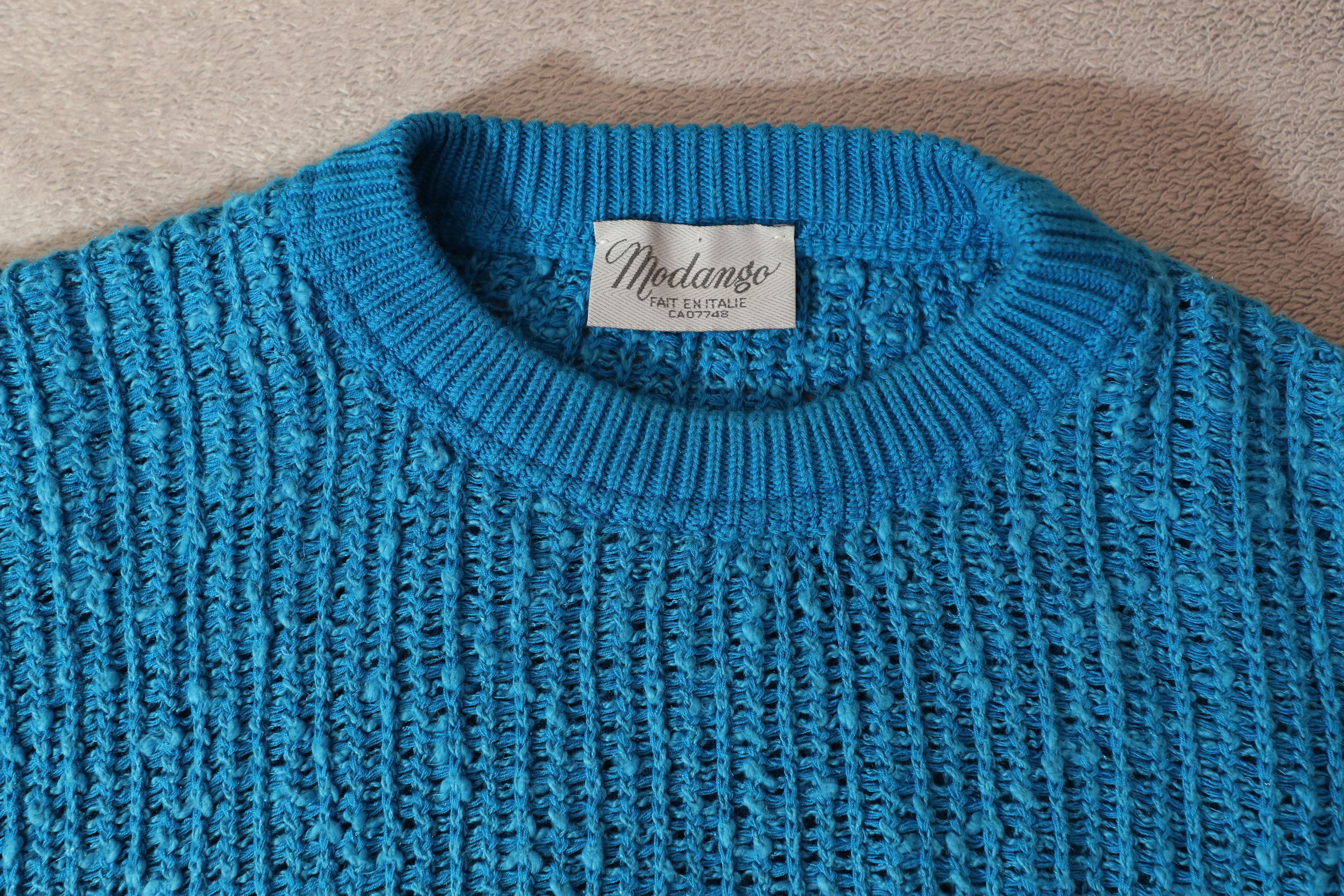 Vintage Modango Vintage Blue Knit Sweater (56) Size US XL / EU 56 / 4 - 7 Thumbnail