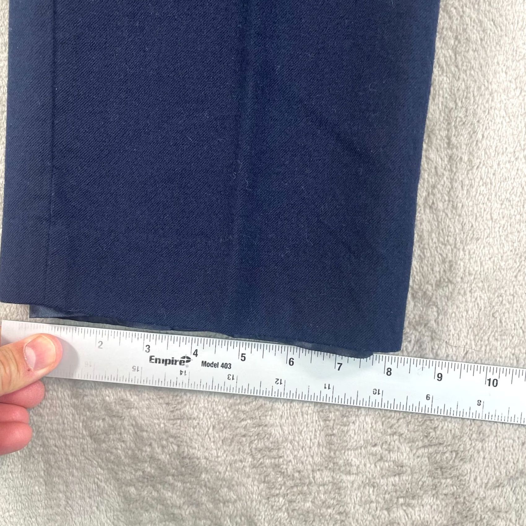 Pendleton VINTAGE Pendleton Pants Women 12P Navy Blue Wool 100% Virgin Wool Dress Pants Straight Leg 28in Inseam Petite Winter Fall Spring Size 34" / US 12 / IT 48 - 6 Thumbnail