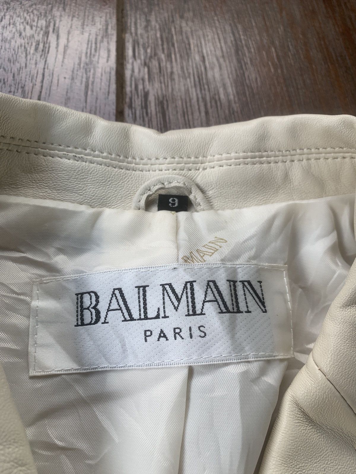 Balmain × Designer Balmain Paris white leather coat jacket Size S / US 4 / IT 40 - 5 Thumbnail