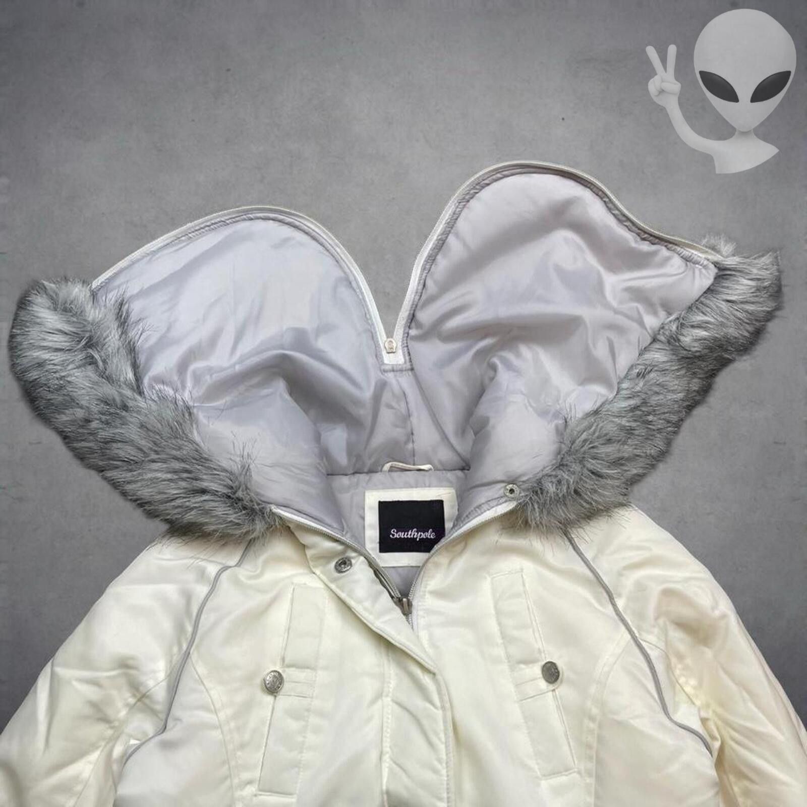 Southpole Southpole Medium White Down Puffer Jacket Fur Trim Hood Coat Size M / US 6-8 / IT 42-44 - 7 Thumbnail