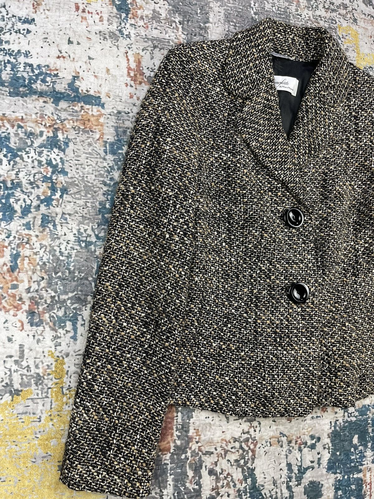 Max Mara Pianoforte di Max Mara Wool Tweed Single Breasted Size M / US 6-8 / IT 42-44 - 3 Thumbnail