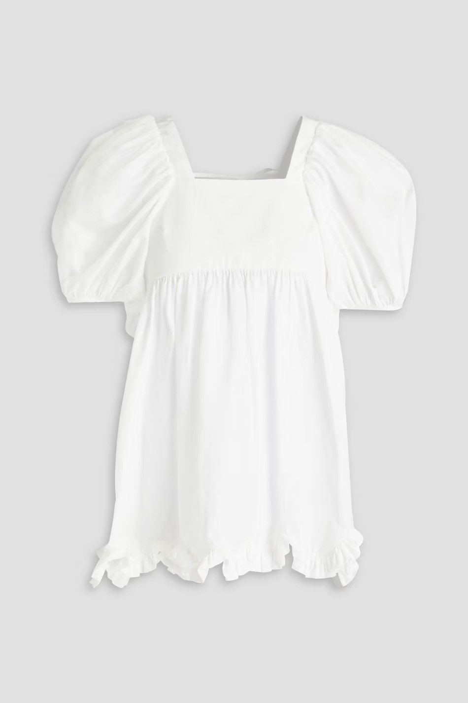 image of Cecilie Bahnsen Vega Gathered Taffeta Top Size Us 4 in White, Women's