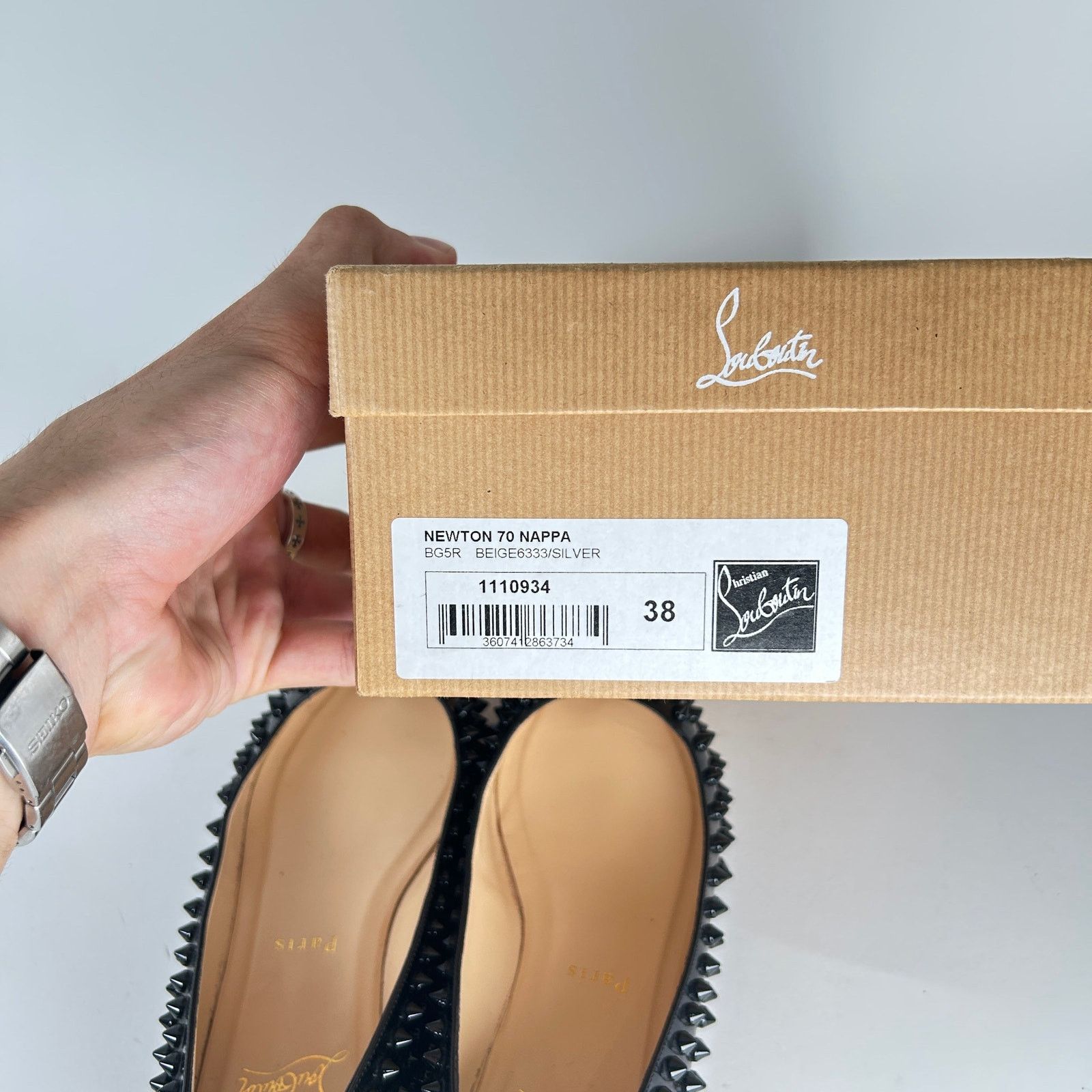 Christian Louboutin Christian Louboutin Black Patent Studded Flats Size 38 Size US 8 / IT 38 - 10 Thumbnail