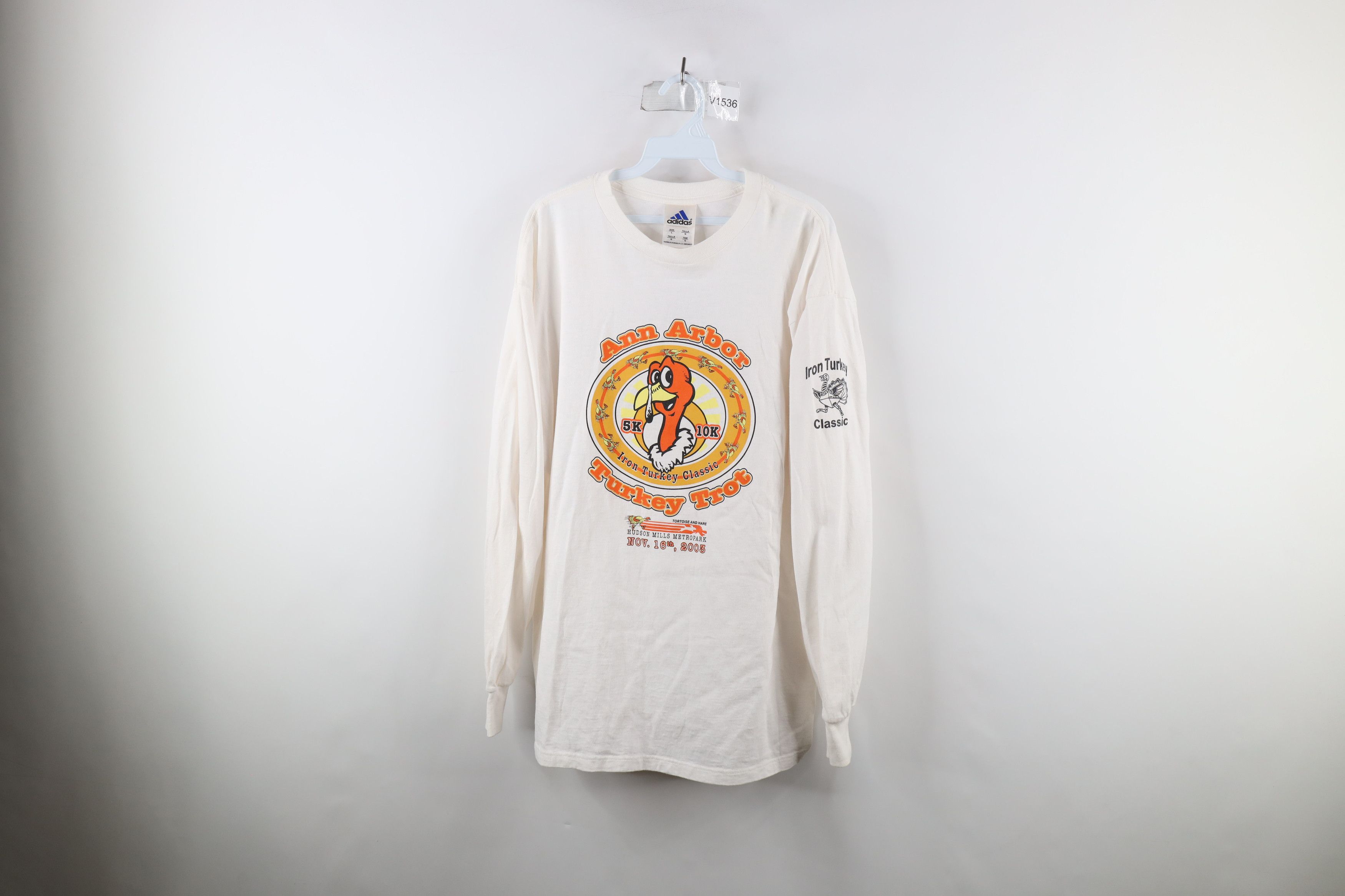 Adidas Vintage Y2K Adidas Turkey Trot Road Race Long Sleeve T-Shirt Size US L / EU 52-54 / 3 - 1 Thumbnail