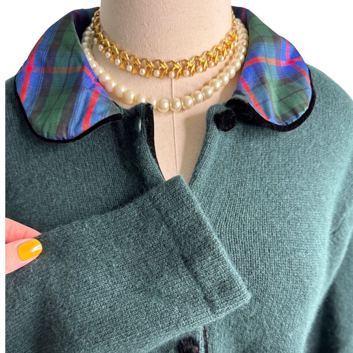 Vintage Vintage wool angora plaid round collar cardigan size M Size M / US 6-8 / IT 42-44 - 8 Thumbnail