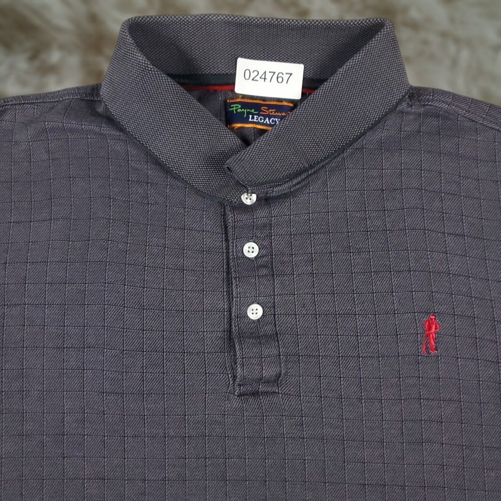 Vintage Payne Stewart Polo Shirt Mens Large Gray Check Golf Casual Short Sleeve Size US L / EU 52-54 / 3 - 1 Thumbnail