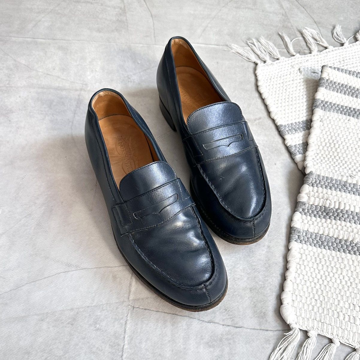 J.M. Weston JM Weston 180 Penny Loafers Leather Shoes Size 6E Size US 7 / EU 40 - 1 Thumbnail