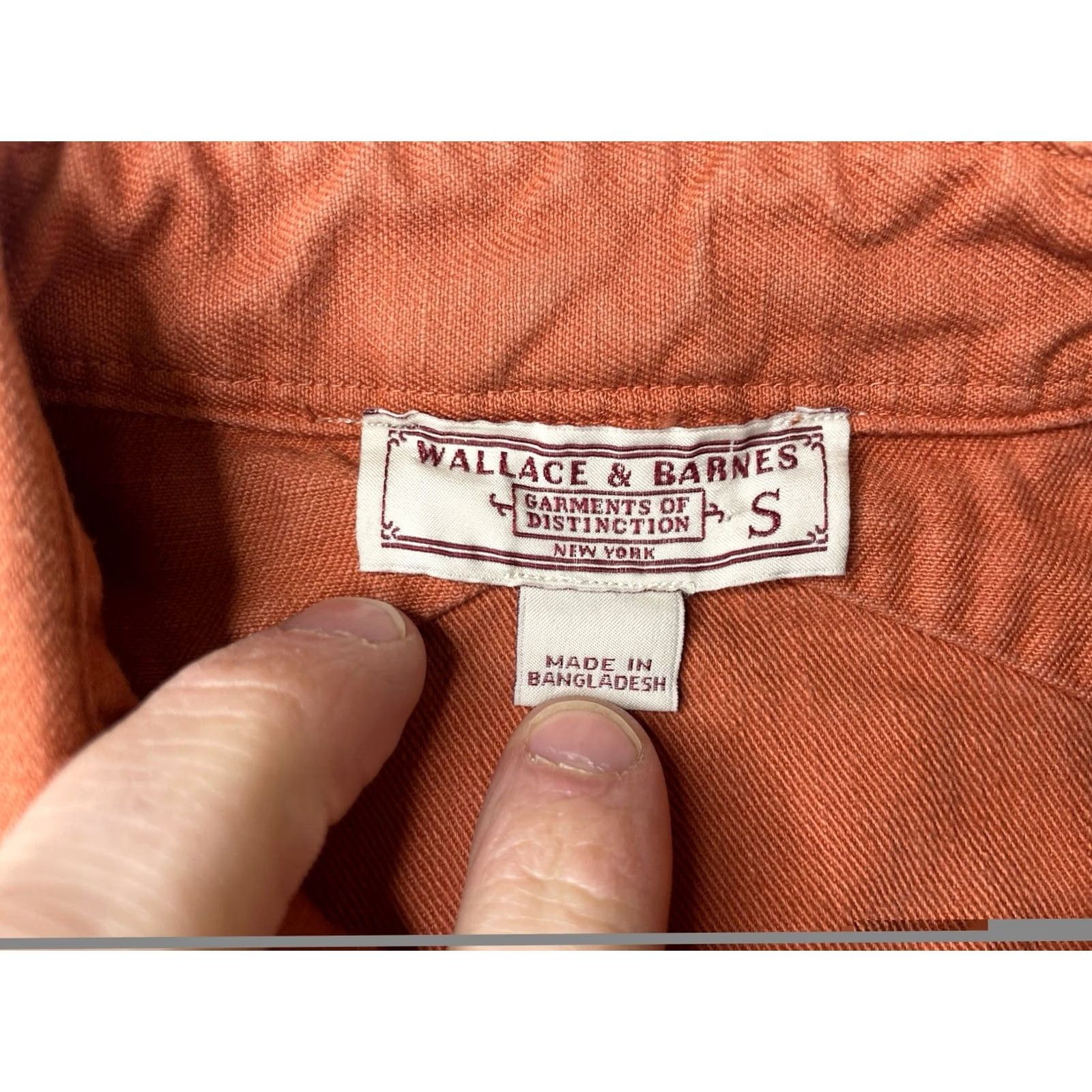 Wallace & Barnes VINTAGE Wallace & Barnes J Crew Orange Twill Button-Up Long-Sleeve Shirt AU774 Men Small Size US S / EU 44-46 / 1 - 3 Thumbnail