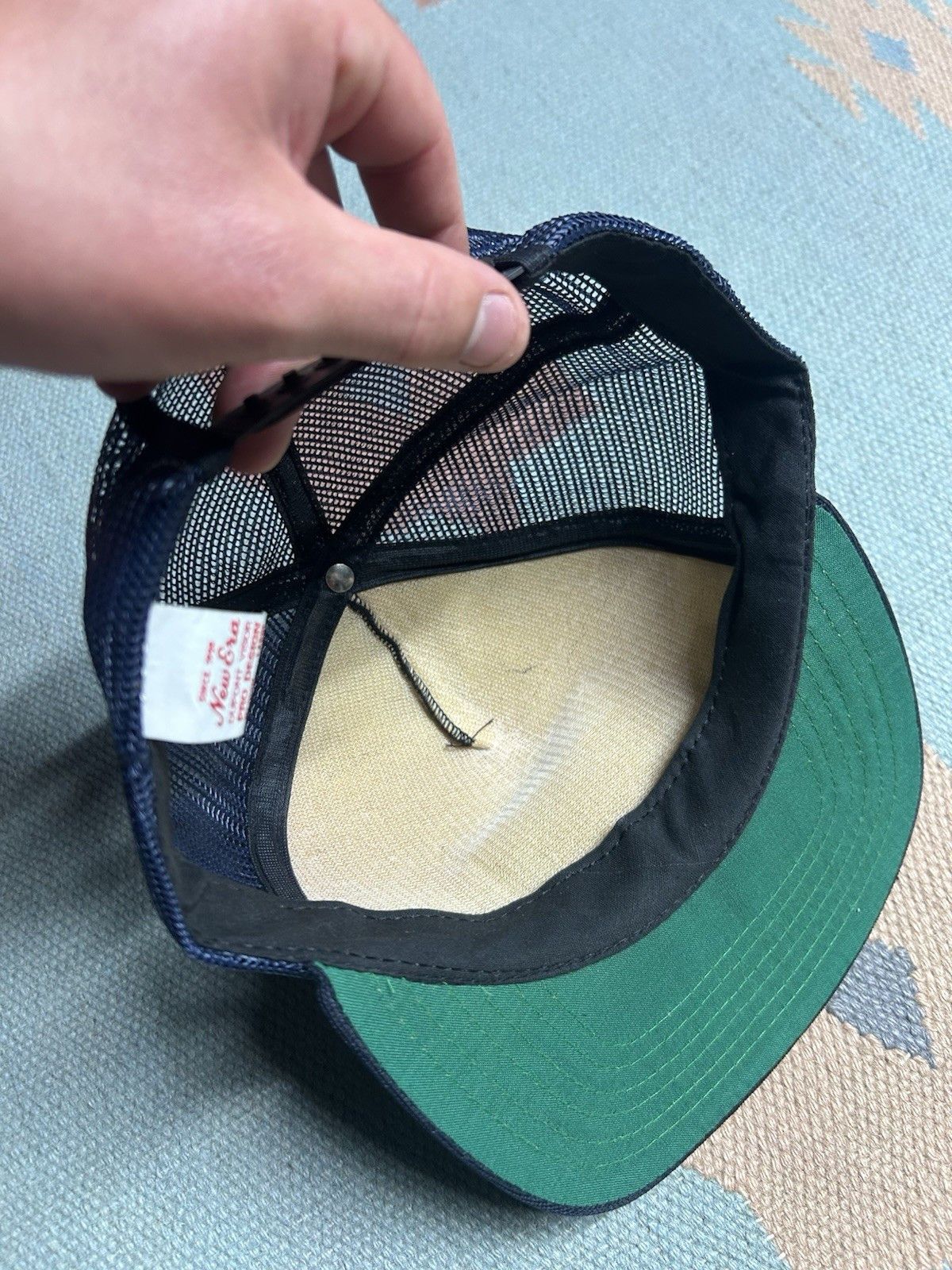Vintage Vtg 90s trucker hat Gelormino oil new era navy made in USA Size ONE SIZE - 6 Thumbnail