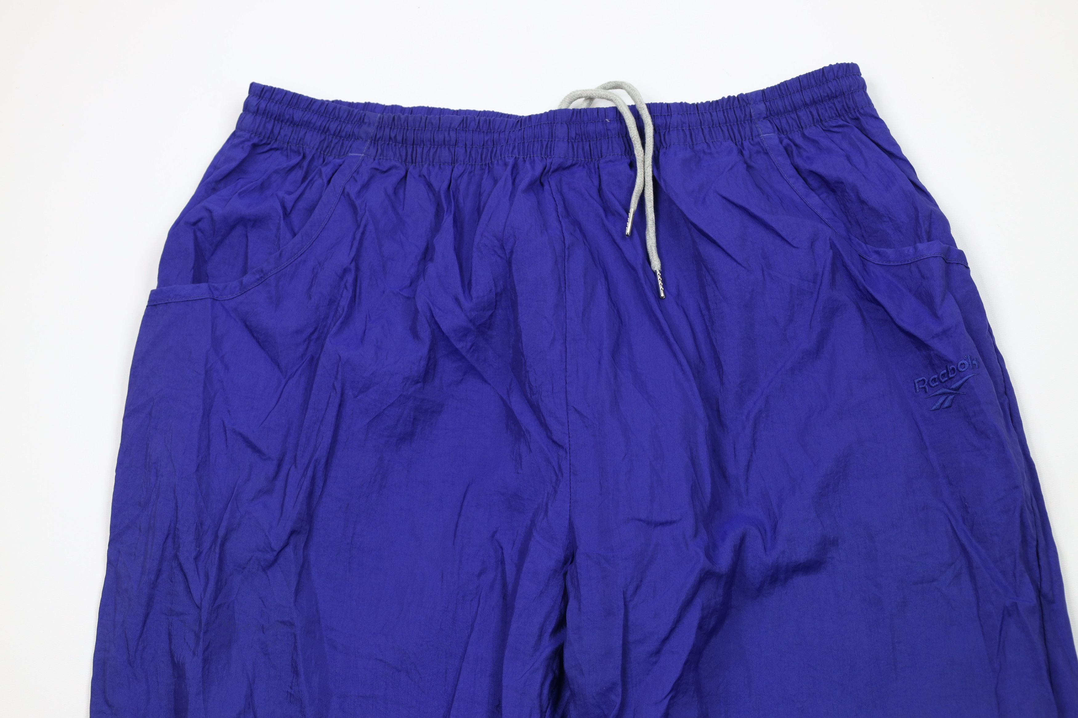 Reebok Vintage 90s Reebok Windbreaker Joggers Pants Blue Nylon Size US 38 / EU 54 - 2 Thumbnail