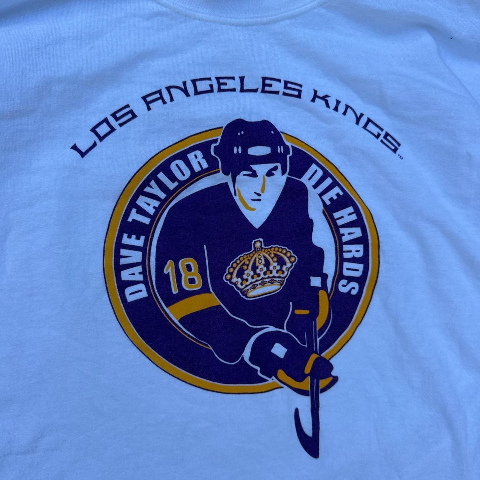 Hanes Vintage LA Kings Dave Taylor White Long Sleeve Shirt Size XL Size US XL / EU 56 / 4 - 4 Thumbnail