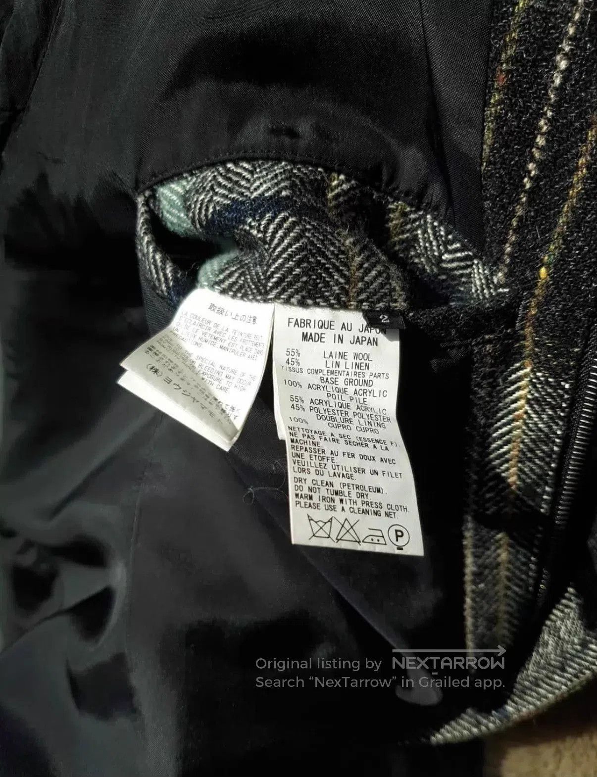Yohji Yamamoto Plaid Fur-Hooded Heavy Coat Size M. Size US M / EU 48-50 / 2 - 9 Thumbnail