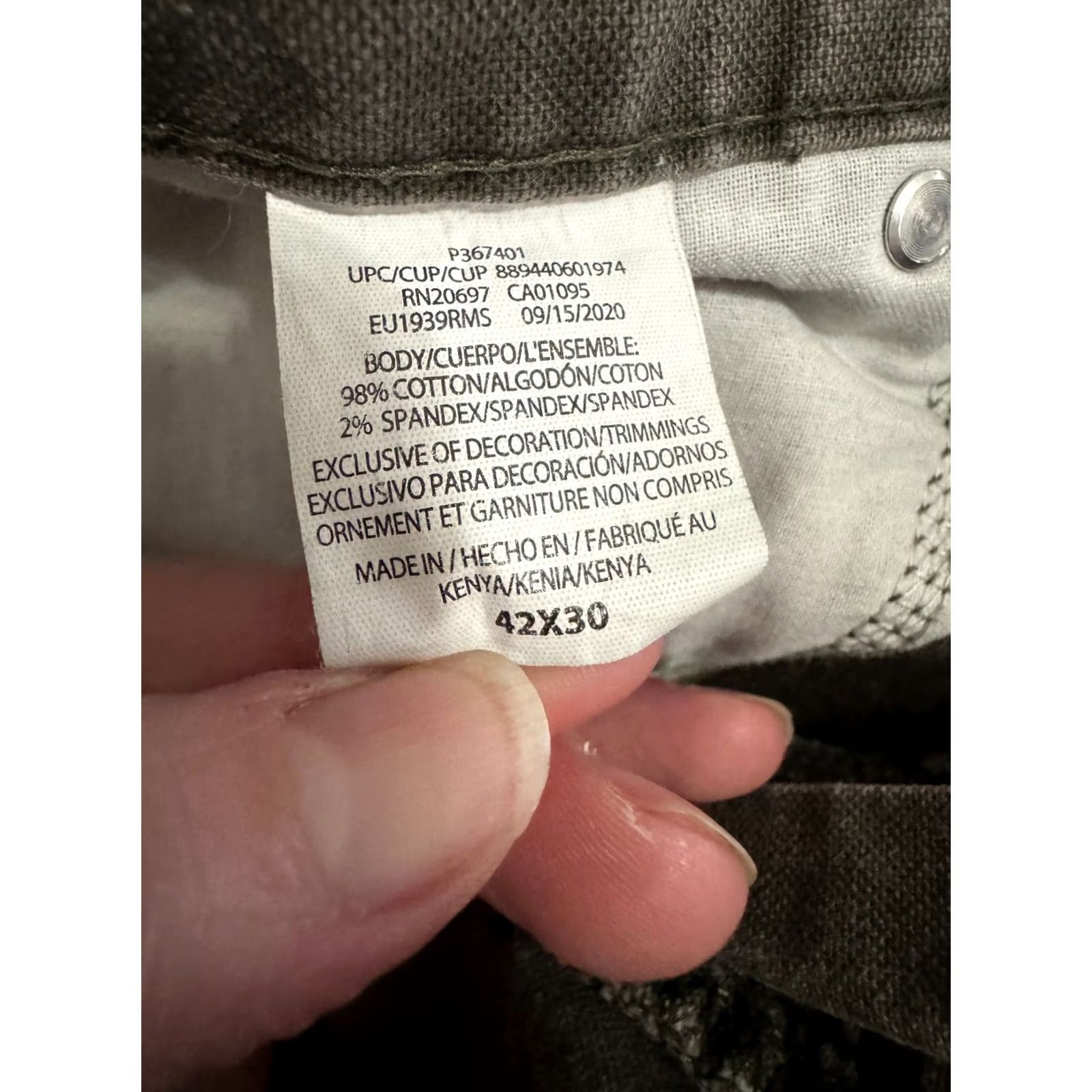 Dickies Dickies Pants Men 40x32 Green Carpenter Workwear Canvas Baggy Y2K Moss Olive Vintage Baggy Straight Leg 40x32 Mens Pants Size US 40 / EU 56 - 3 Thumbnail