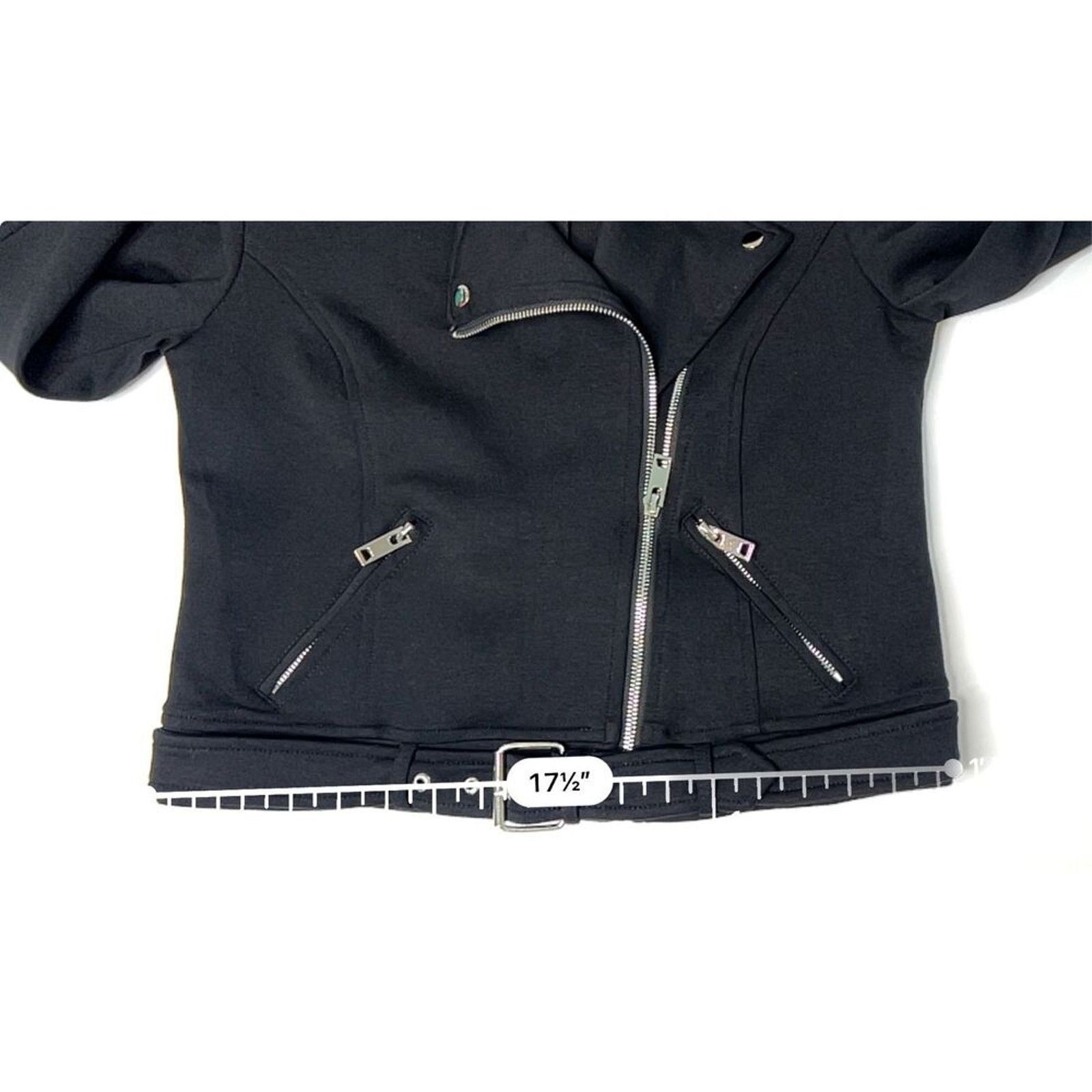 Other Lulus Motorcycle Black Rayon Jacket Retro Exposed Zippers XS Size XS / US 0-2 / IT 36-38 - 6 Thumbnail