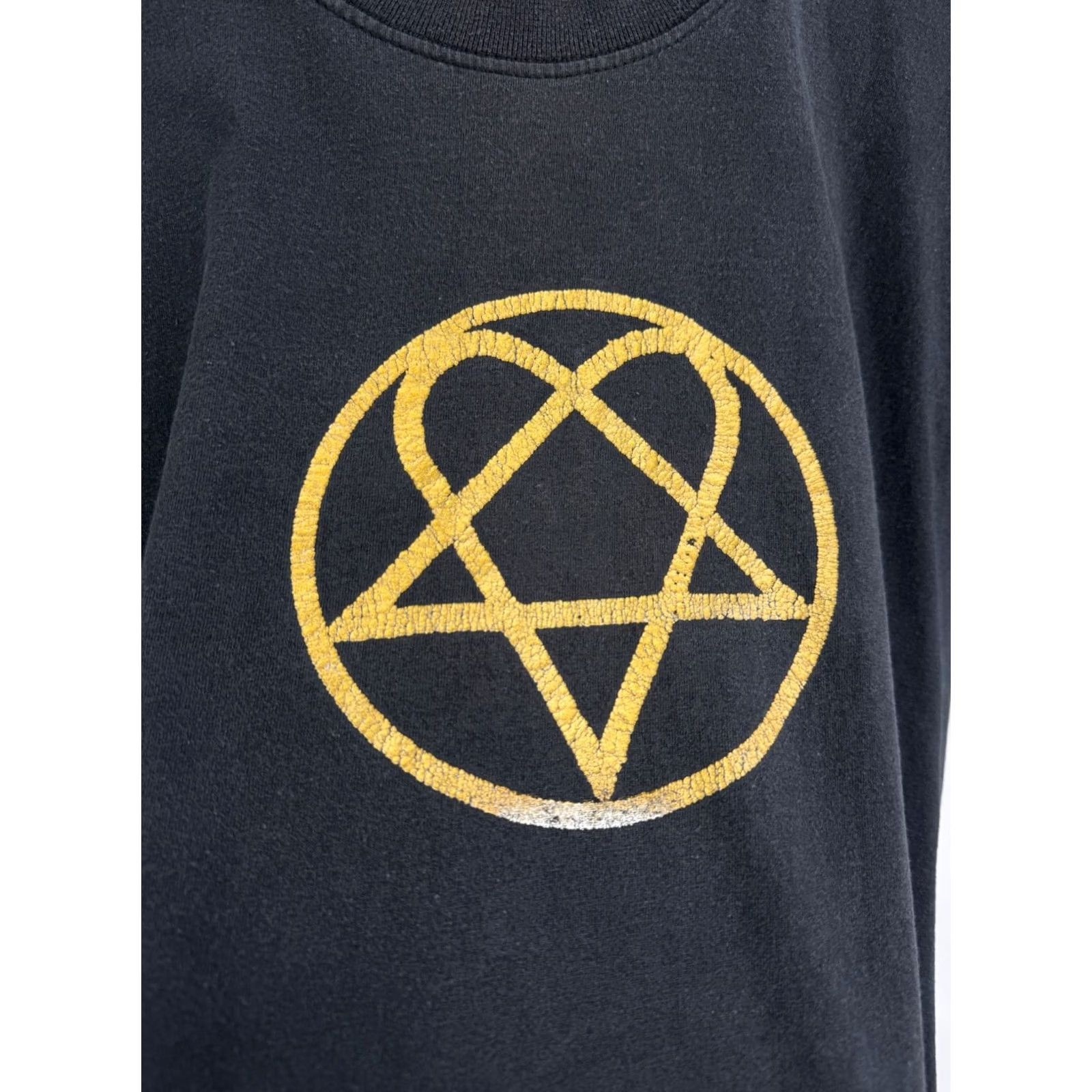 Fruit Of The Loom Vintage HIM Heartagram T-Shirt Men M Black 90s Band Metal Rare Retro Y2K Shirt Mens Size US M / EU 48-50 / 2 - 6 Thumbnail