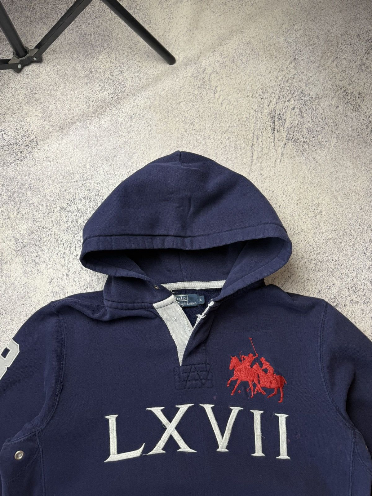 Polo Ralph Lauren Vintage Polo Ralph Lauren Dirty Distressed Hoodie Y2K Size US L / EU 52-54 / 3 - 3 Thumbnail