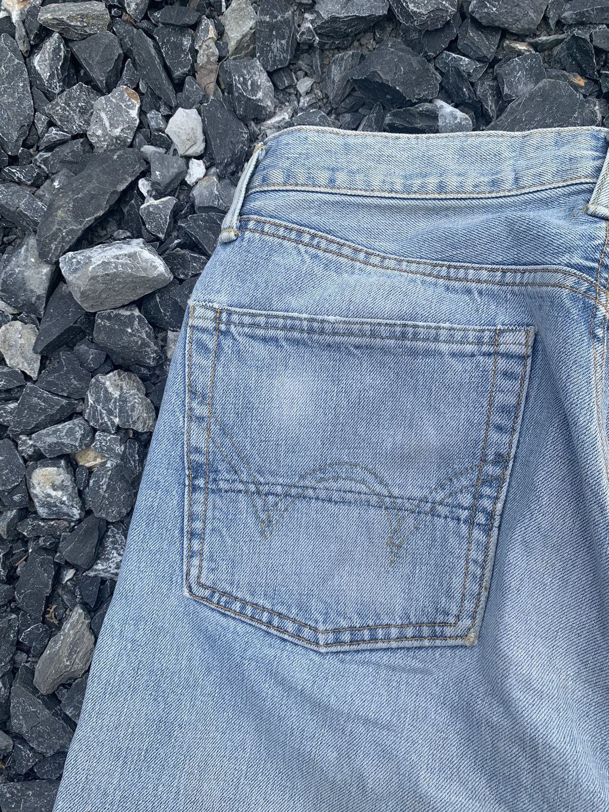 Edwin × Kapital × Vintage VINTAGE EDWIN 505X SELVEDGE BAGGY FADED DISTRESSED DENIM Size US 31 - 13 Thumbnail