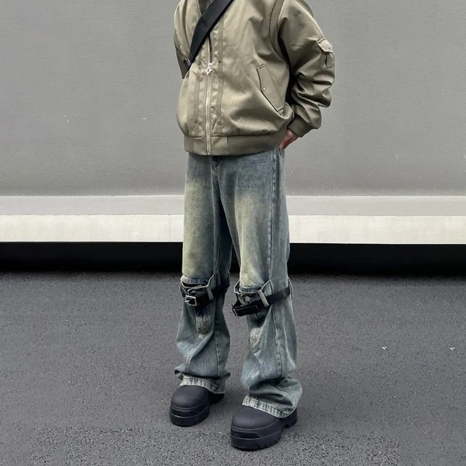 Hip Hop Street Jean Men Wide Leg Flared Trousers