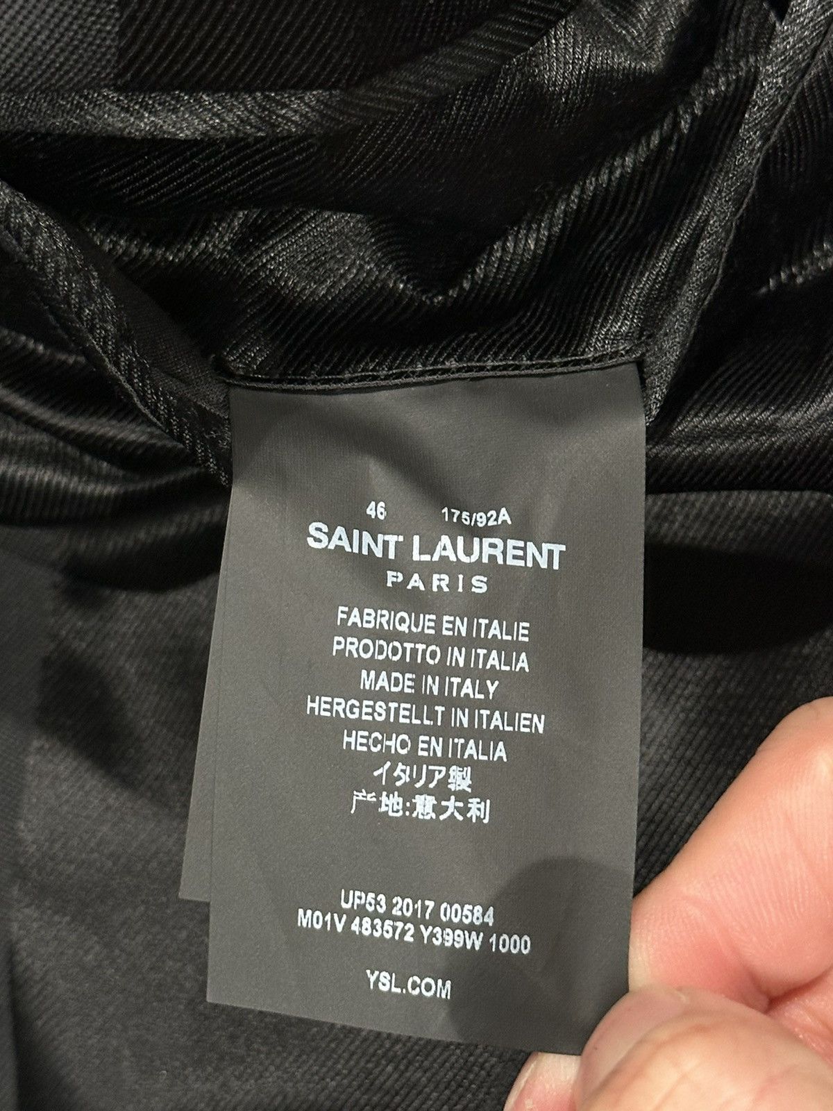 Saint Laurent Paris $3490 Velvet Collar Chesterfield Coat Grain De Poudre Size US S / EU 44-46 / 1 - 6 Thumbnail