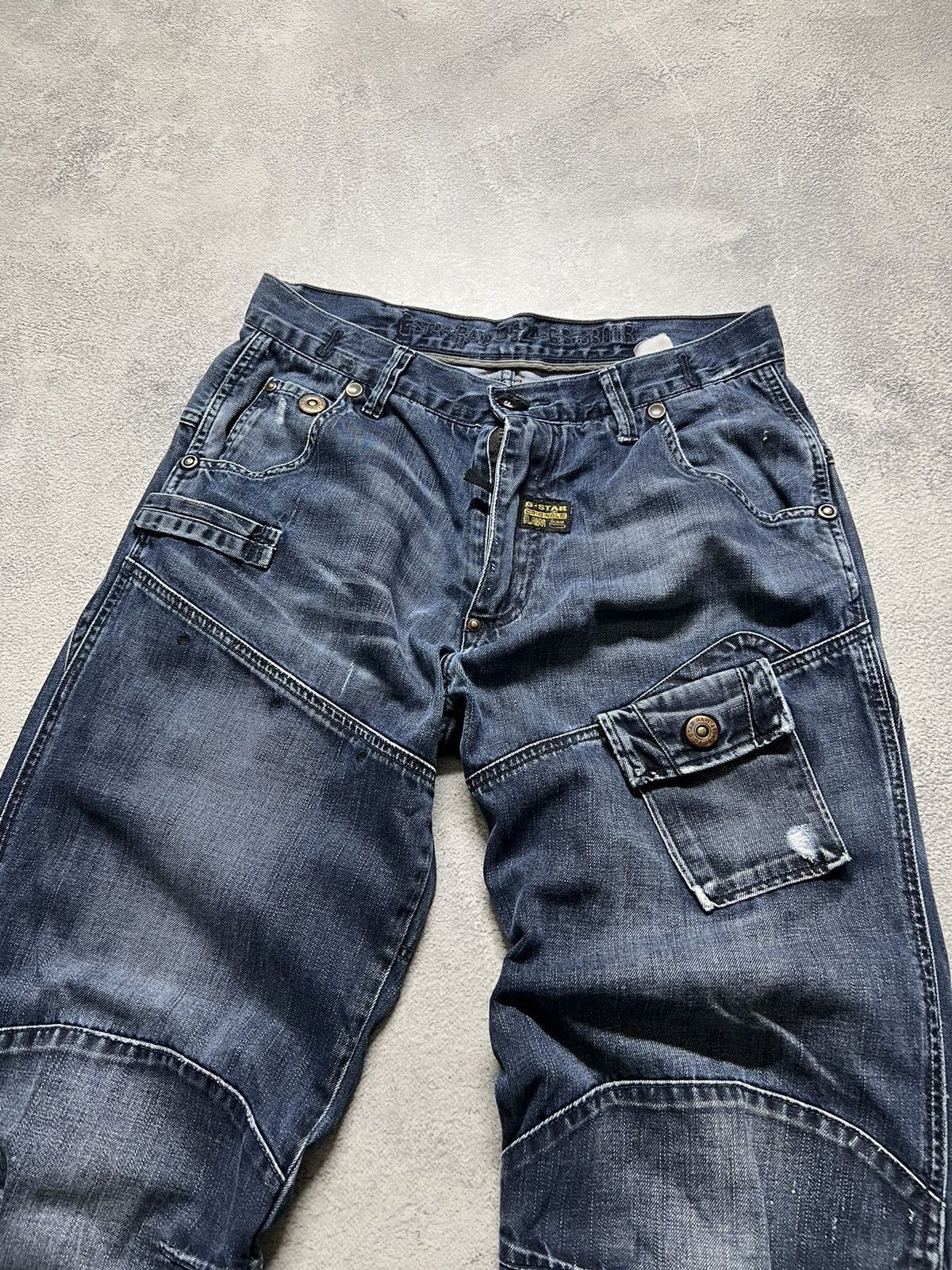 G-Star × Vintage Vintage Y2k G Star Raw 💙 Multi Pocket Denim Jeans 00’s Size US 32 / EU 48 - 4 Thumbnail