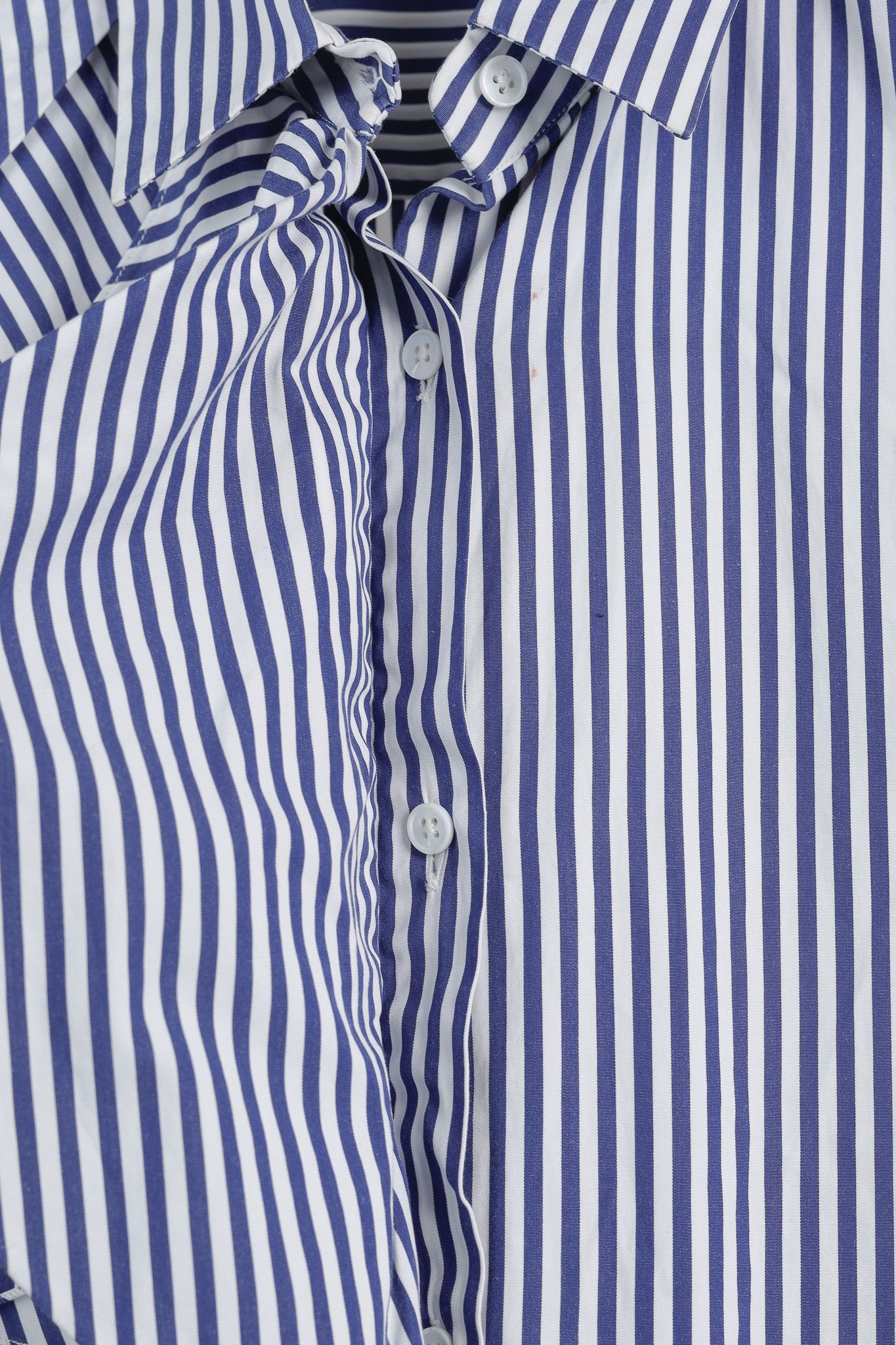 Jil Sander Jil Sander Aghata Dark Blue Cotton Striped Drape Blouse Size S / US 4 / IT 40 - 8 Thumbnail