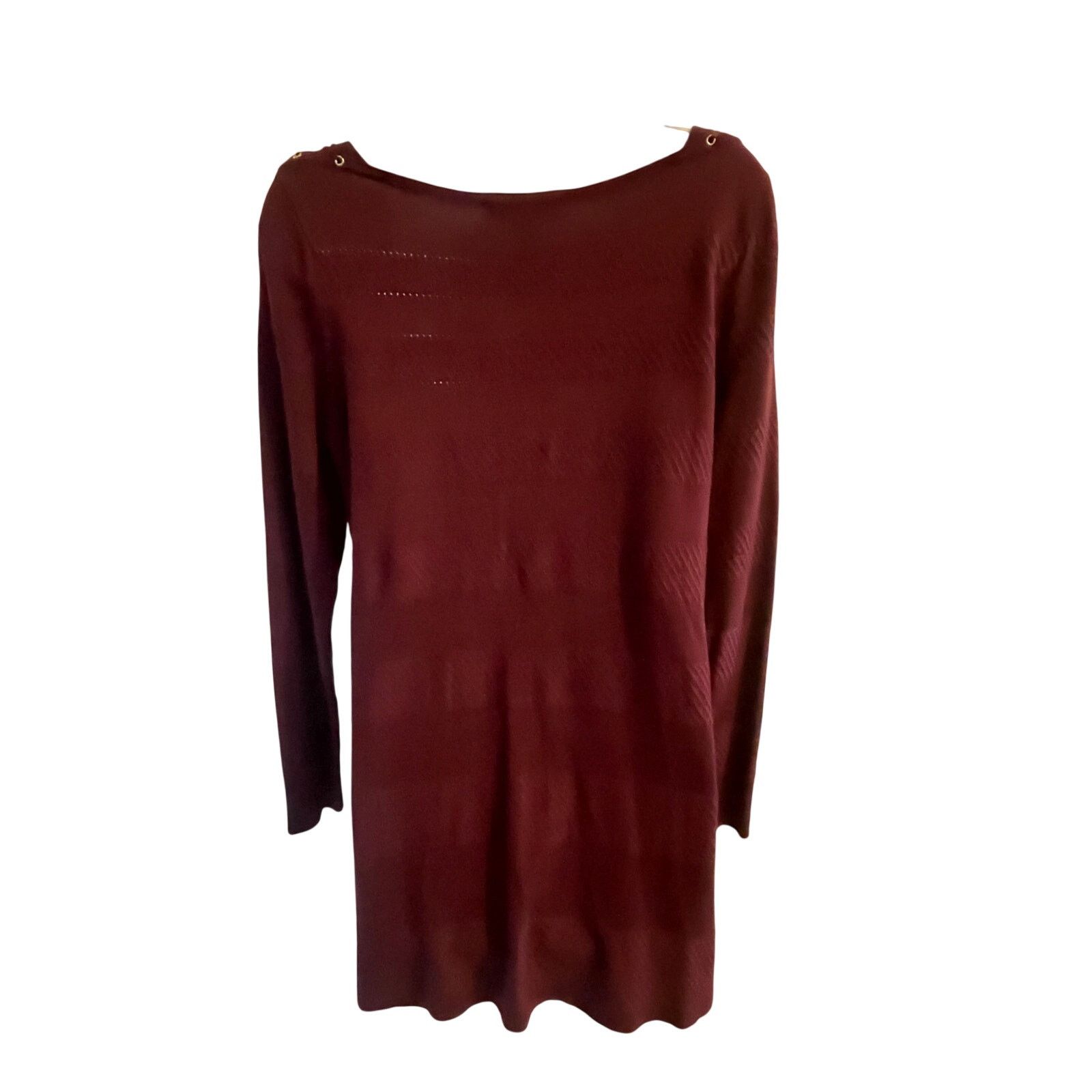 White House Black Market White House Black Market Burgundy Tunic Long Sleeve Textured Size S / US 4 / IT 40 - 10 Thumbnail