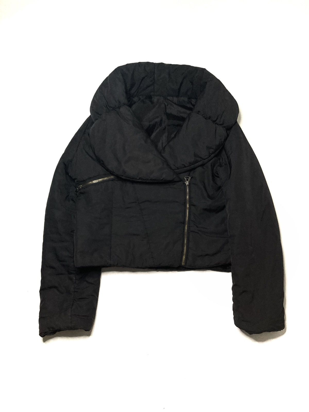 Avant Garde Asymmetrical Zip Black Cropped Opium Jacket