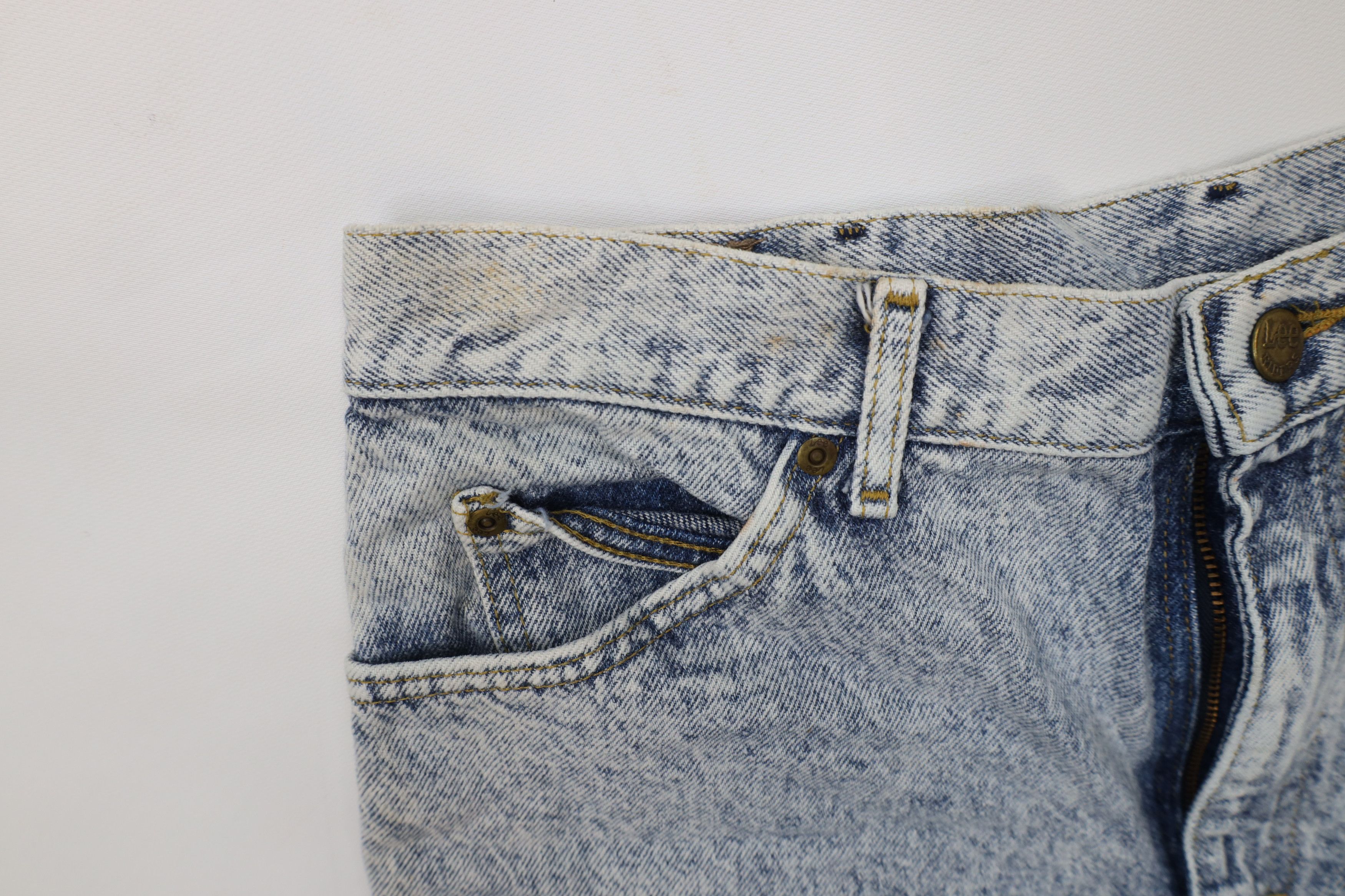 Lee Vintage 80s 90s Lee Acid Wash Straight Leg Jeans Blue USA Size US 33 - 7 Thumbnail