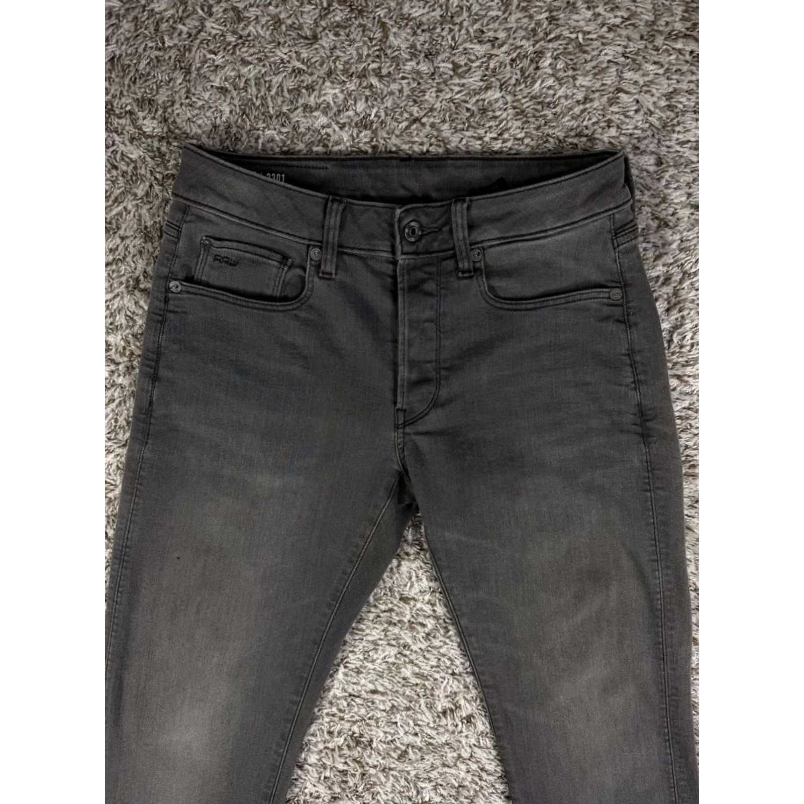 G-Star G-Star RAW 3301 Jeans Slim Straight Denim Gray Size 29x32 Men's Size US 29 - 2 Thumbnail