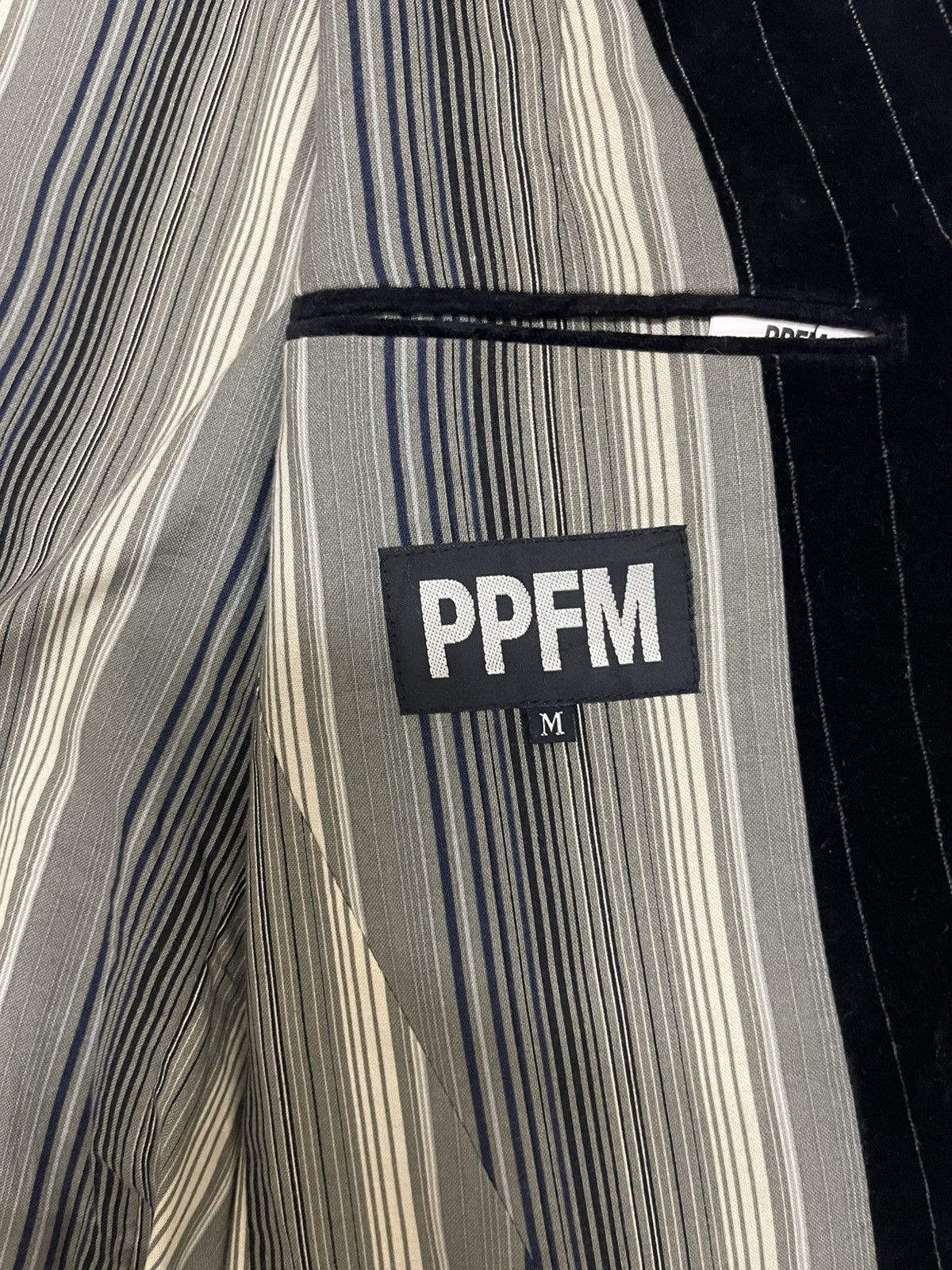 PPFM PPFM Velvet Pinstripe Blazer Jacket - Japanese Streetwear Size US M / EU 48-50 / 2 - 3 Thumbnail