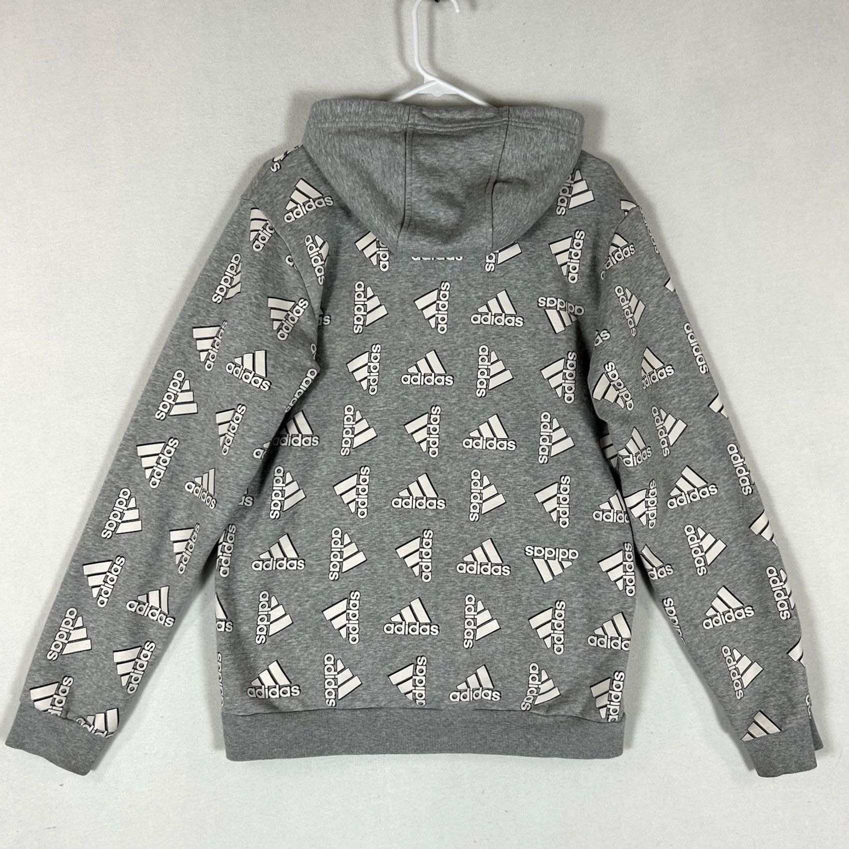 Adidas Adidas All Over Print Hoodie Mens M Gray Casual Hooded Sweatshirt Sports Size US M / EU 48-50 / 2 - 6 Thumbnail
