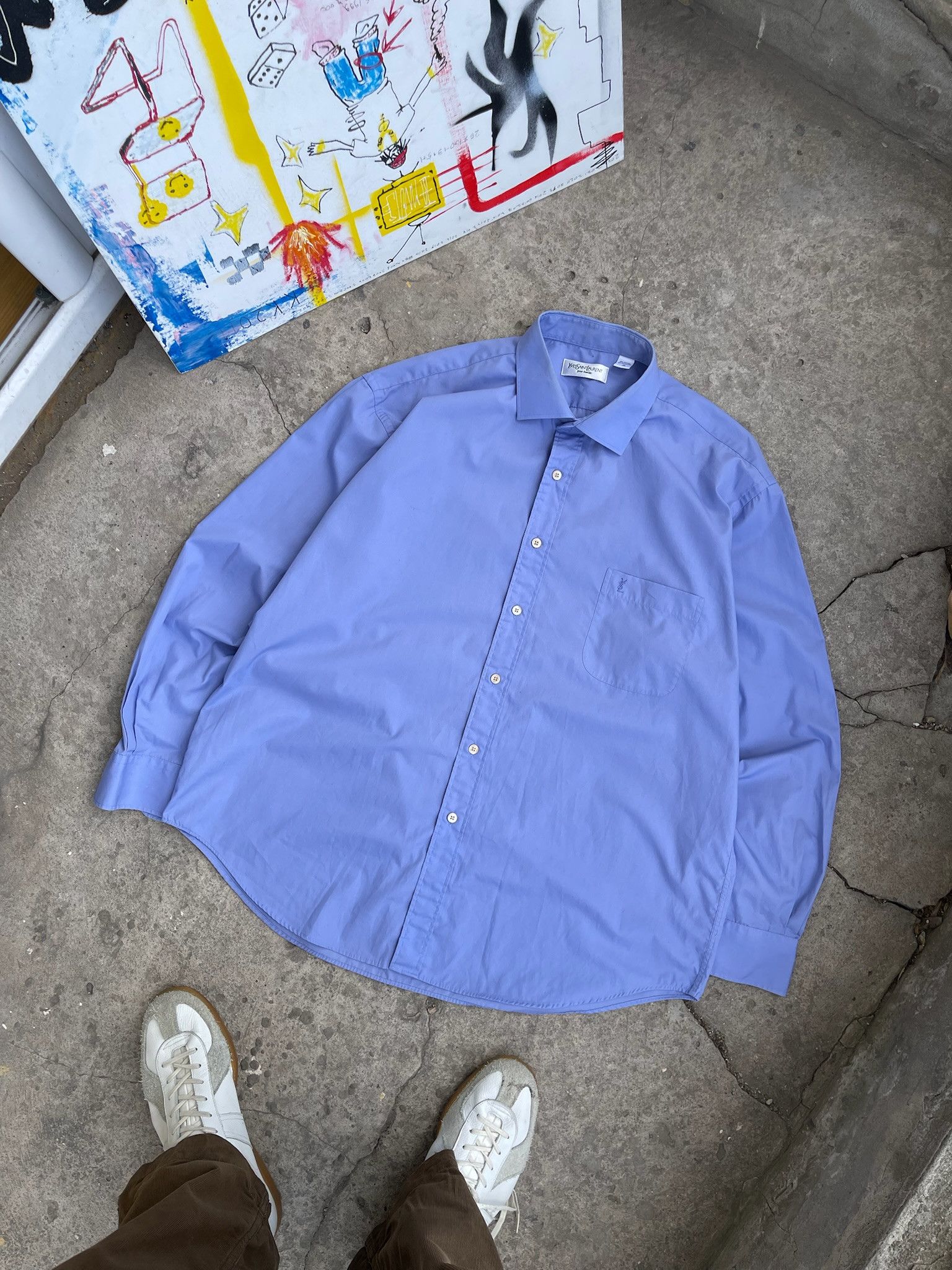 Yves Saint Laurent Vintage Yves Saint Laurent Pour Homme Button Up Shirt Size US XL / EU 56 / 4 - 13 Thumbnail