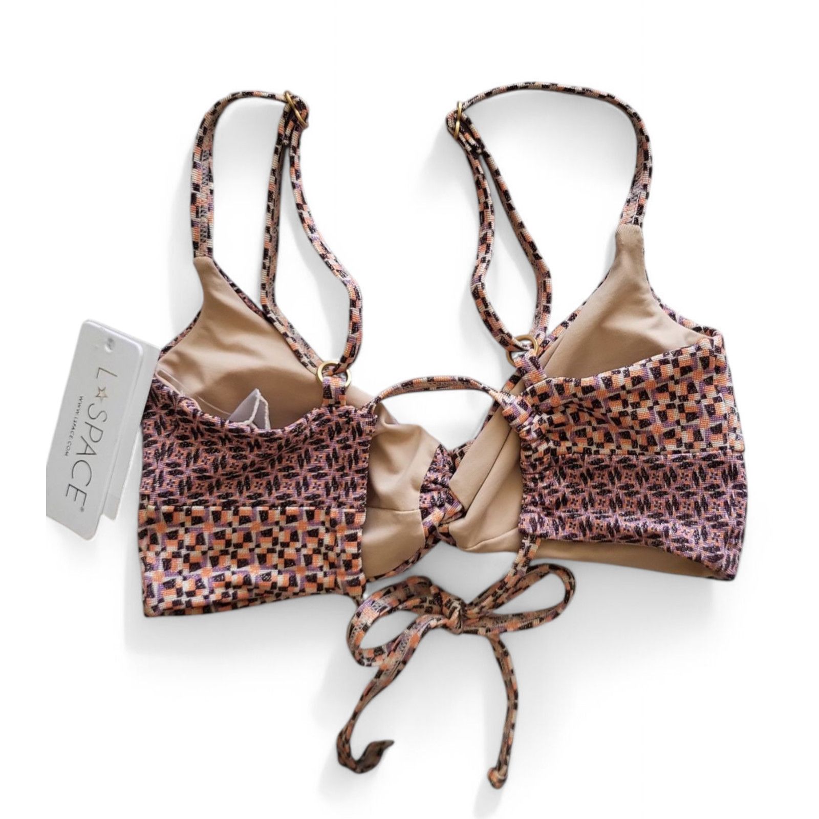 Other NWT L*SPACE Shimmer Kaleidoscope Eyes Ringo Bikini Top XS Size ONE SIZE - 6 Thumbnail